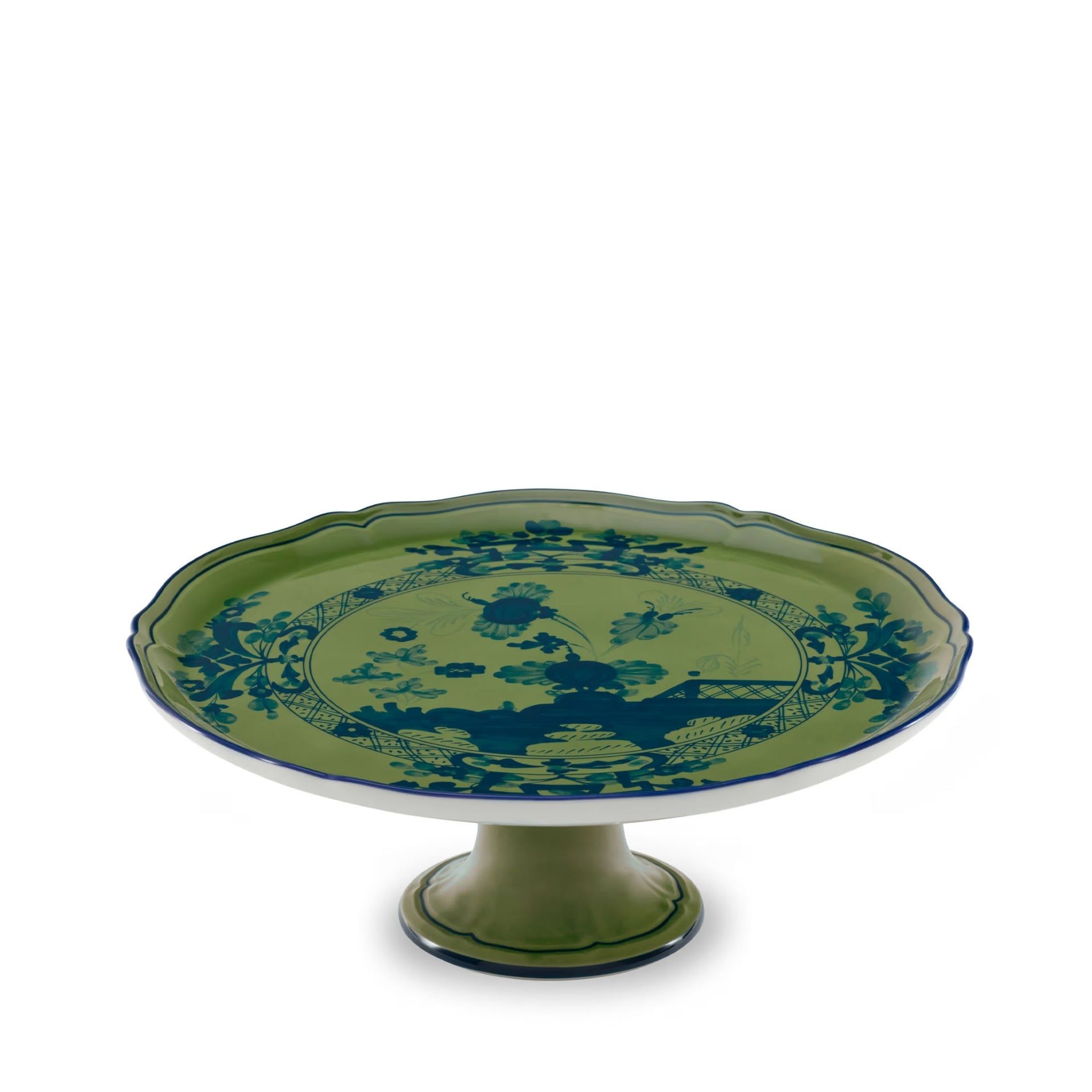 GINORI 1735 Alzata per Torta Oriente Italiano Malachite H 11.5 CM - Ø 30.5 CM 003RG00 FCT400LX0305G00123600