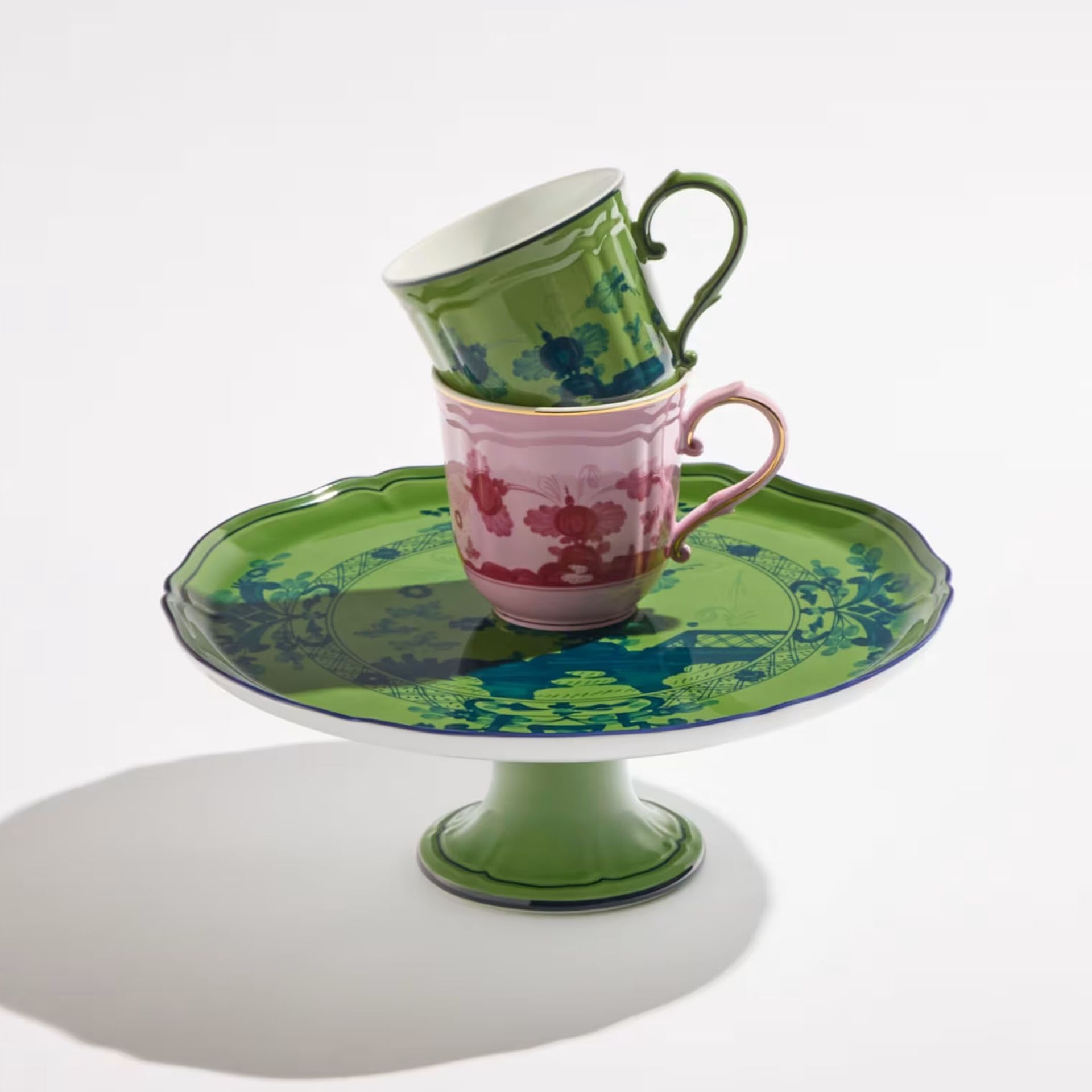 GINORI 1735 Alzata per Torta Oriente Italiano Malachite H 11.5 CM - Ø 30.5 CM 003RG00 FCT400LX0305G00123600
