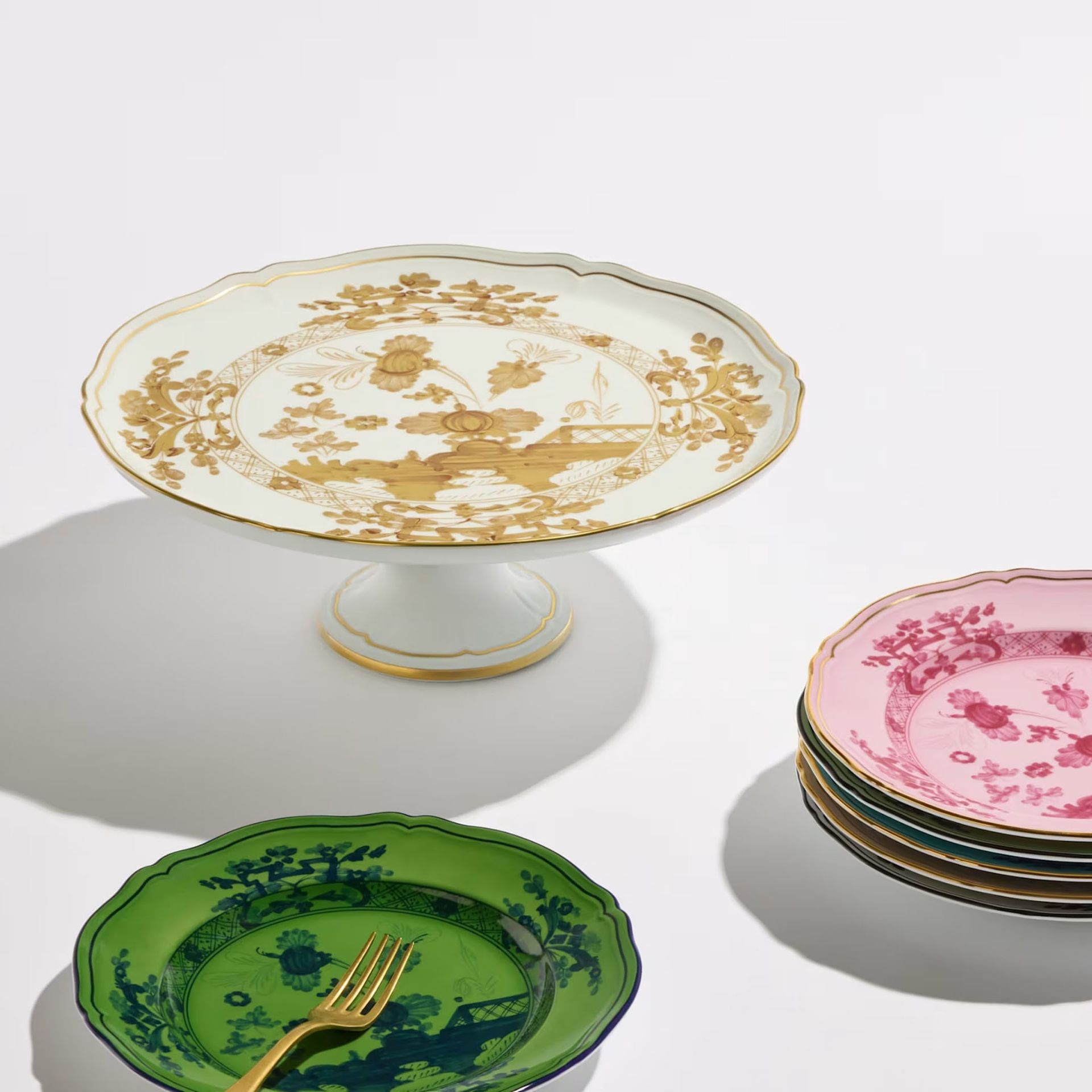GINORI 1735 Alzata per Torta Oriente Italiano Aurum H 11.5 CM - Ø 30.5 CM 003RG00 FCT400LX0305G00133000