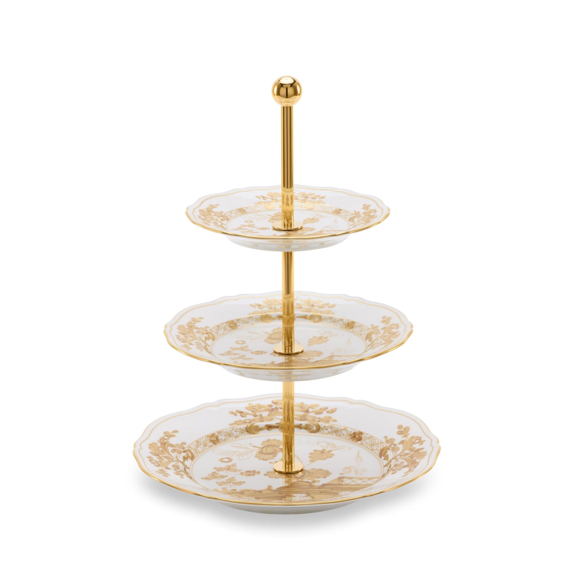 GINORI 1735 Alzata a Tre Piani Oriente Italiano Aurum H 36 CM - Ø 26,5 CM 003RG00 FCT403LX0265G00133000