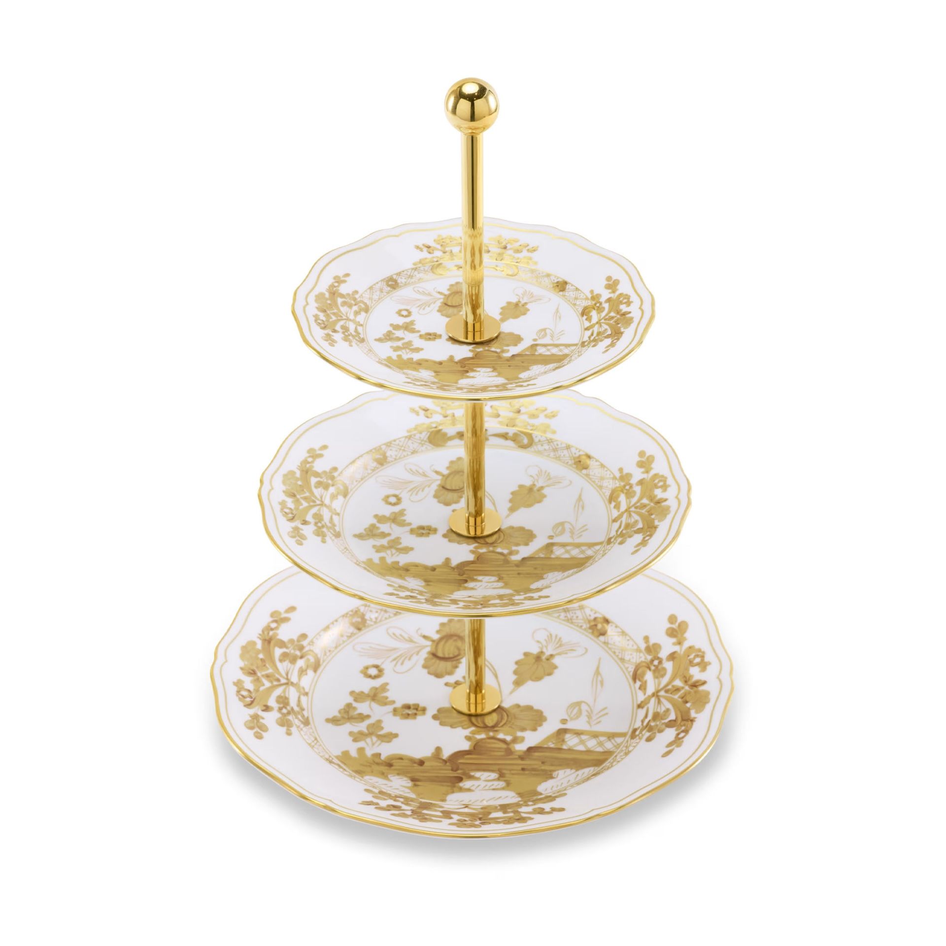 GINORI 1735 Alzata a Tre Piani Oriente Italiano Aurum H 36 CM - Ø 26,5 CM 003RG00 FCT403LX0265G00133000