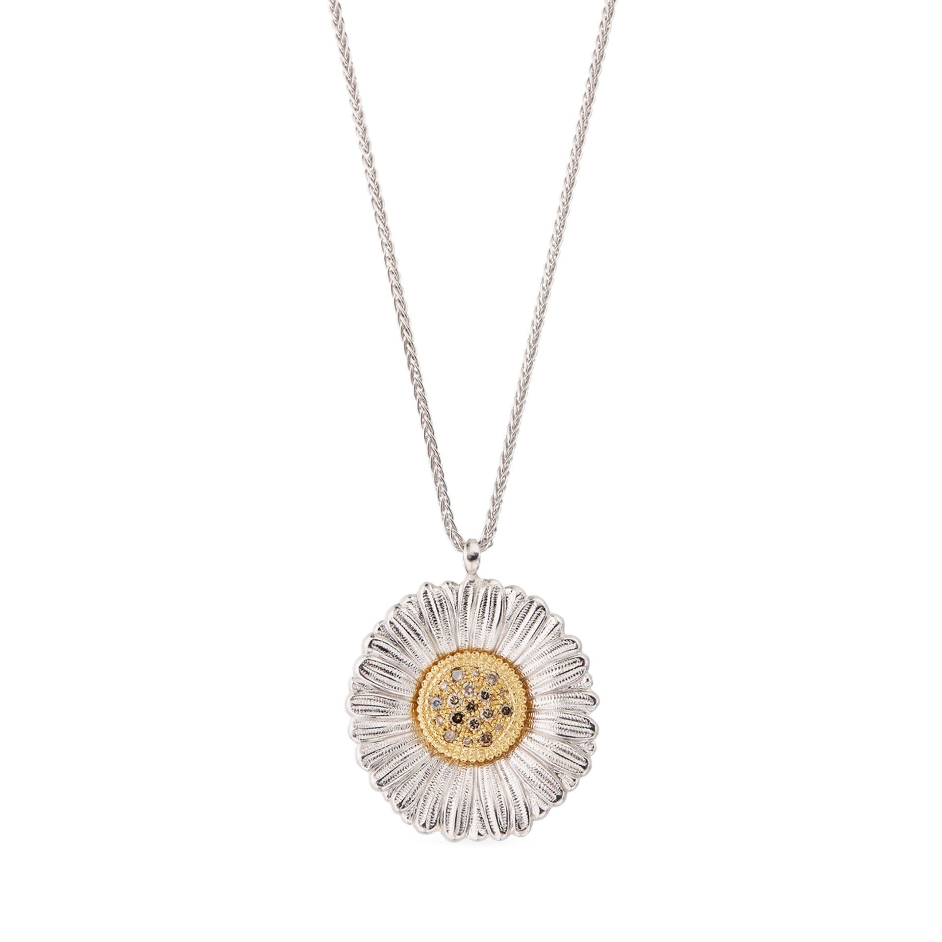 Buccellati Pendente Blossoms Diamonds Margherita in Argento con Diamanti  JAGPEN023618