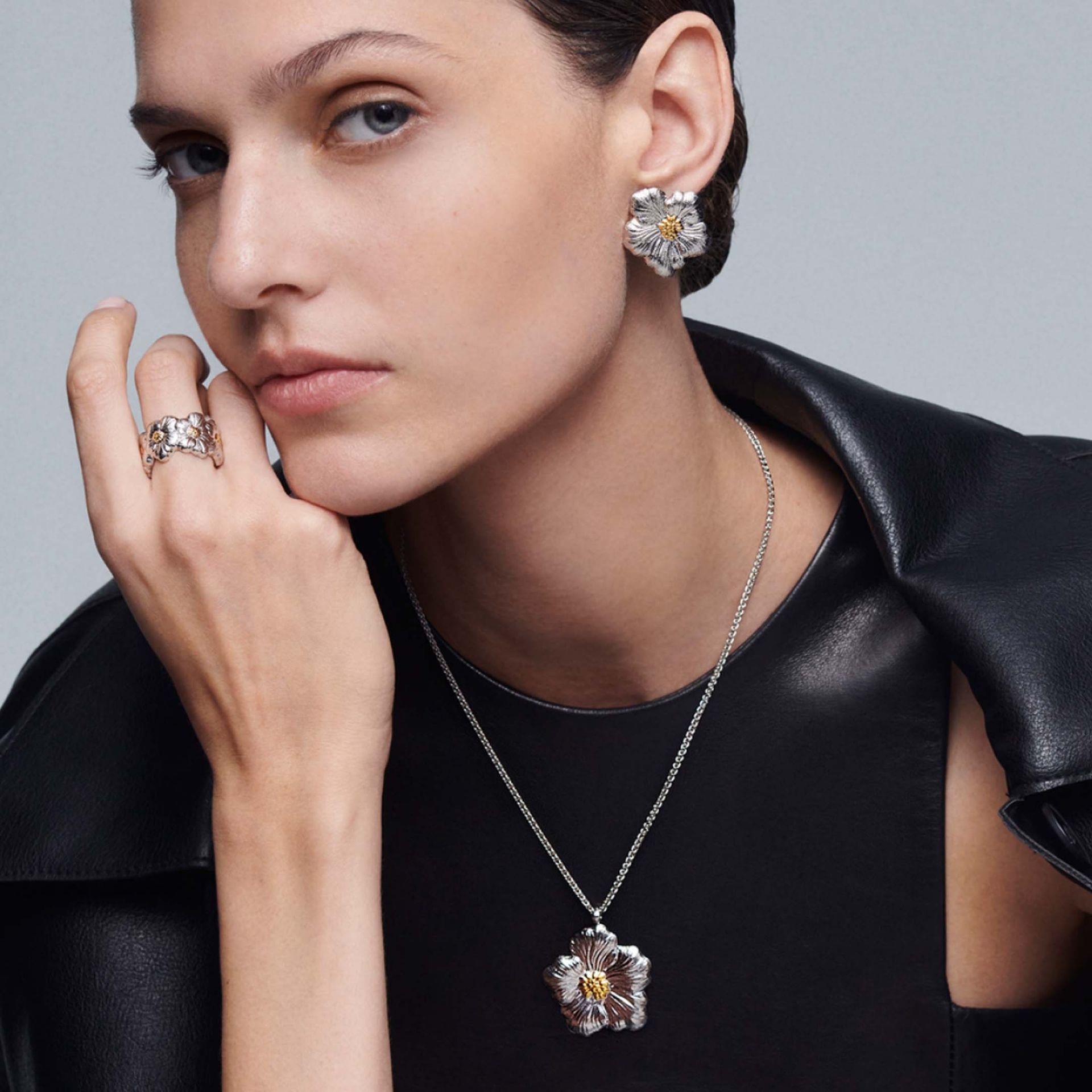 BUCCELLATI Pendente Blossoms Vermeil Gardenia in Argento  JAGPEN023619