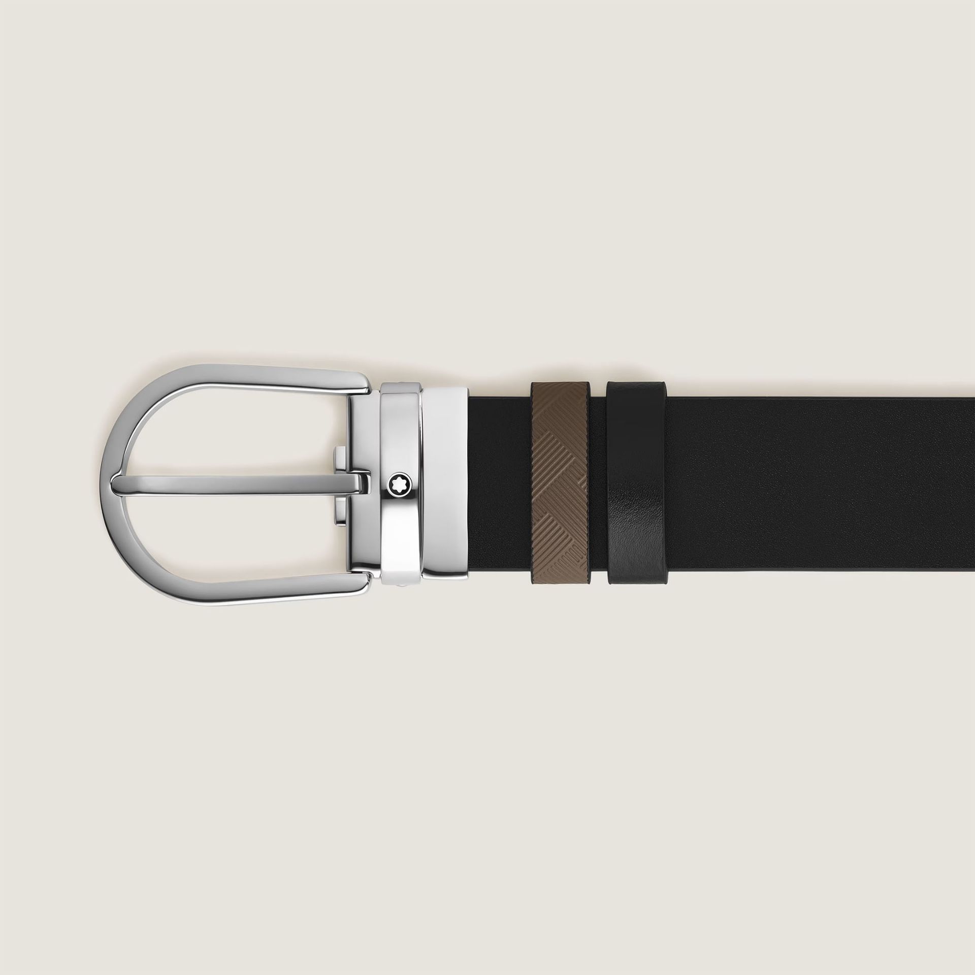 MONTBLANC Cintura Reversibile Horseshoe 35 Mm in Pelle Extreme Noisette/Nera  220983