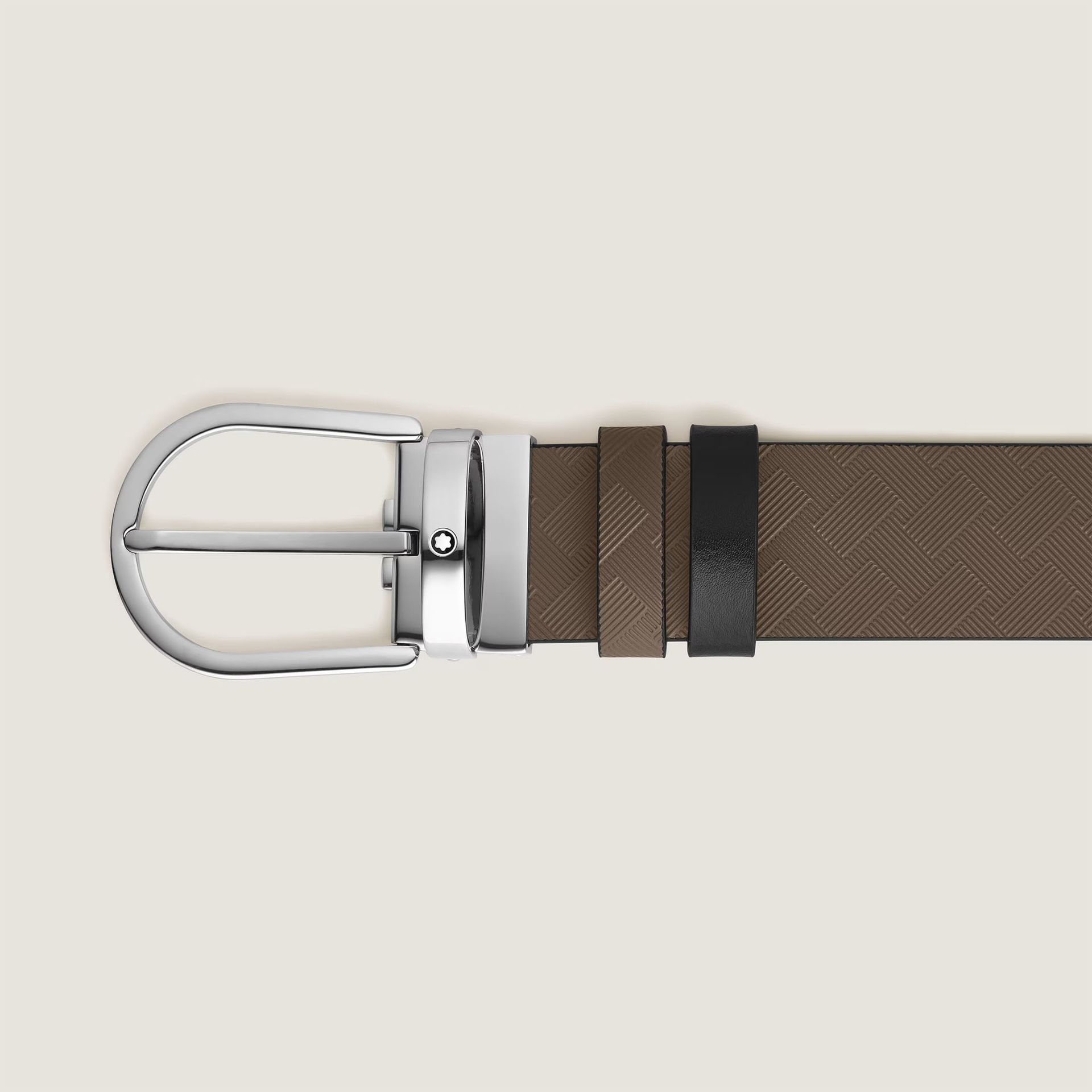 MONTBLANC Cintura Reversibile Horseshoe 35 Mm in Pelle Extreme Noisette/Nera  220983