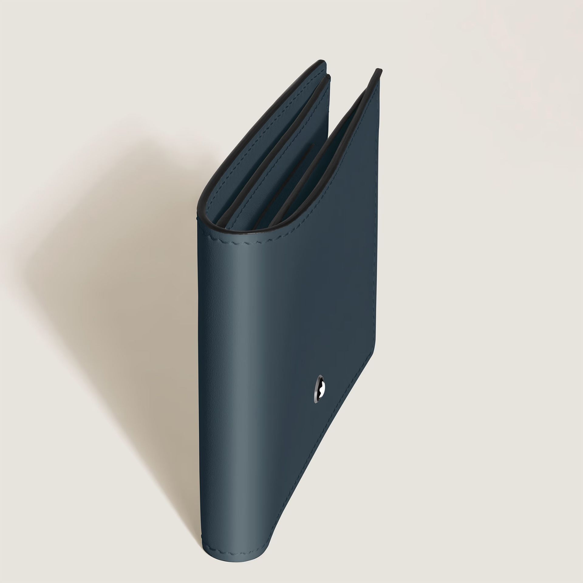 Montblanc Portafoglio 6 Tasche in Pelle Meisterstück Blu Velluto  220446