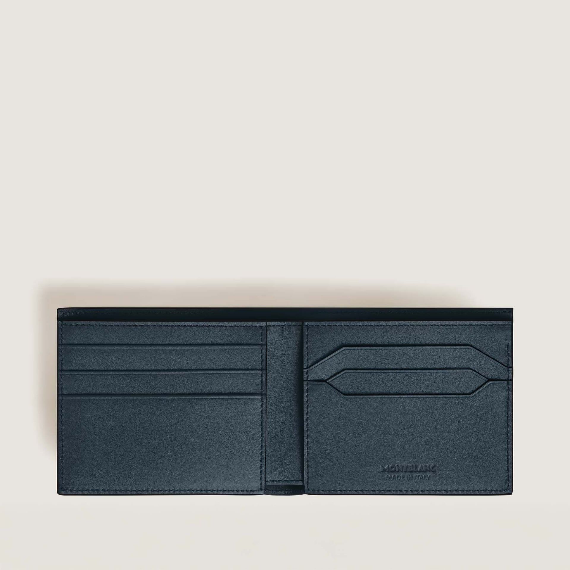 Montblanc Portafoglio 6 Tasche in Pelle Meisterstück Blu Velluto  220446