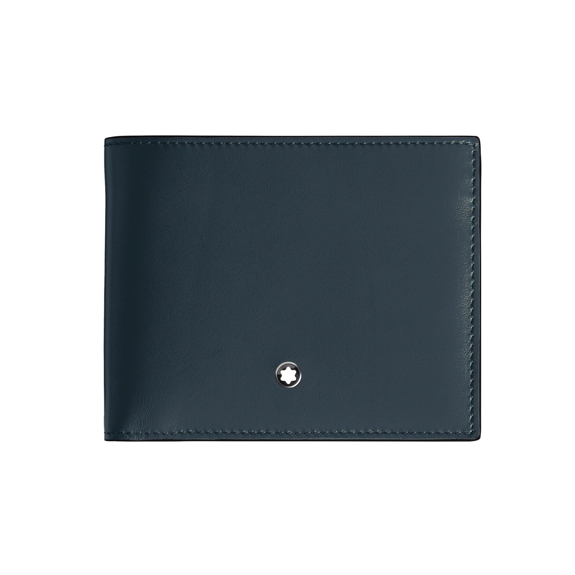Montblanc Portafoglio 6 Tasche in Pelle Meisterstück Blu Velluto  220446
