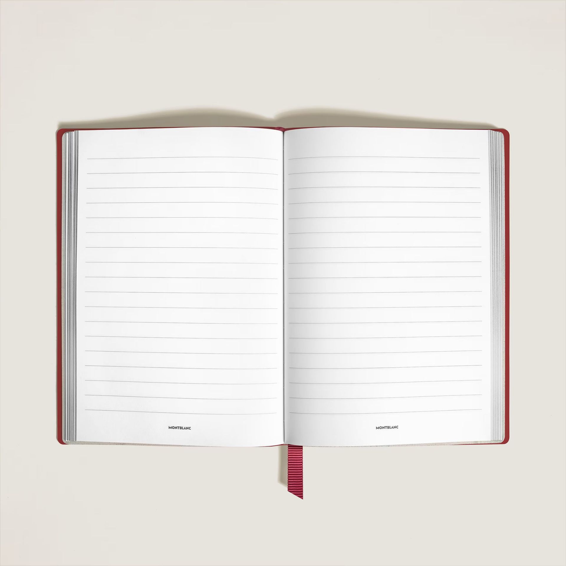 MONTBLANC Blocco Note Medio in Pelle Sartorial, Rosso, Fogli a Righe  134762