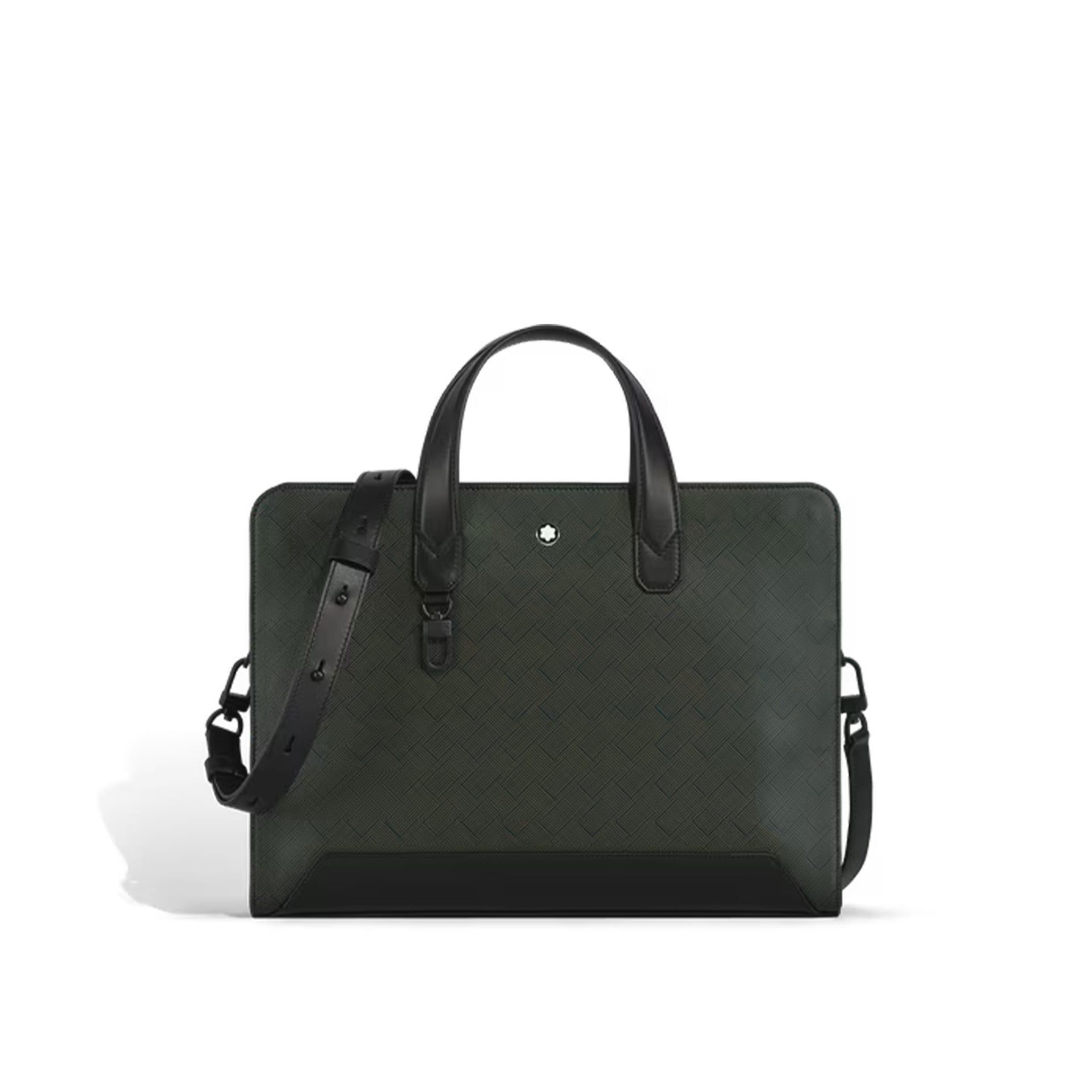 MONTBLANC Borsa Portadocumenti Sottile in Pelle Extreme Nera e Malachite  220491