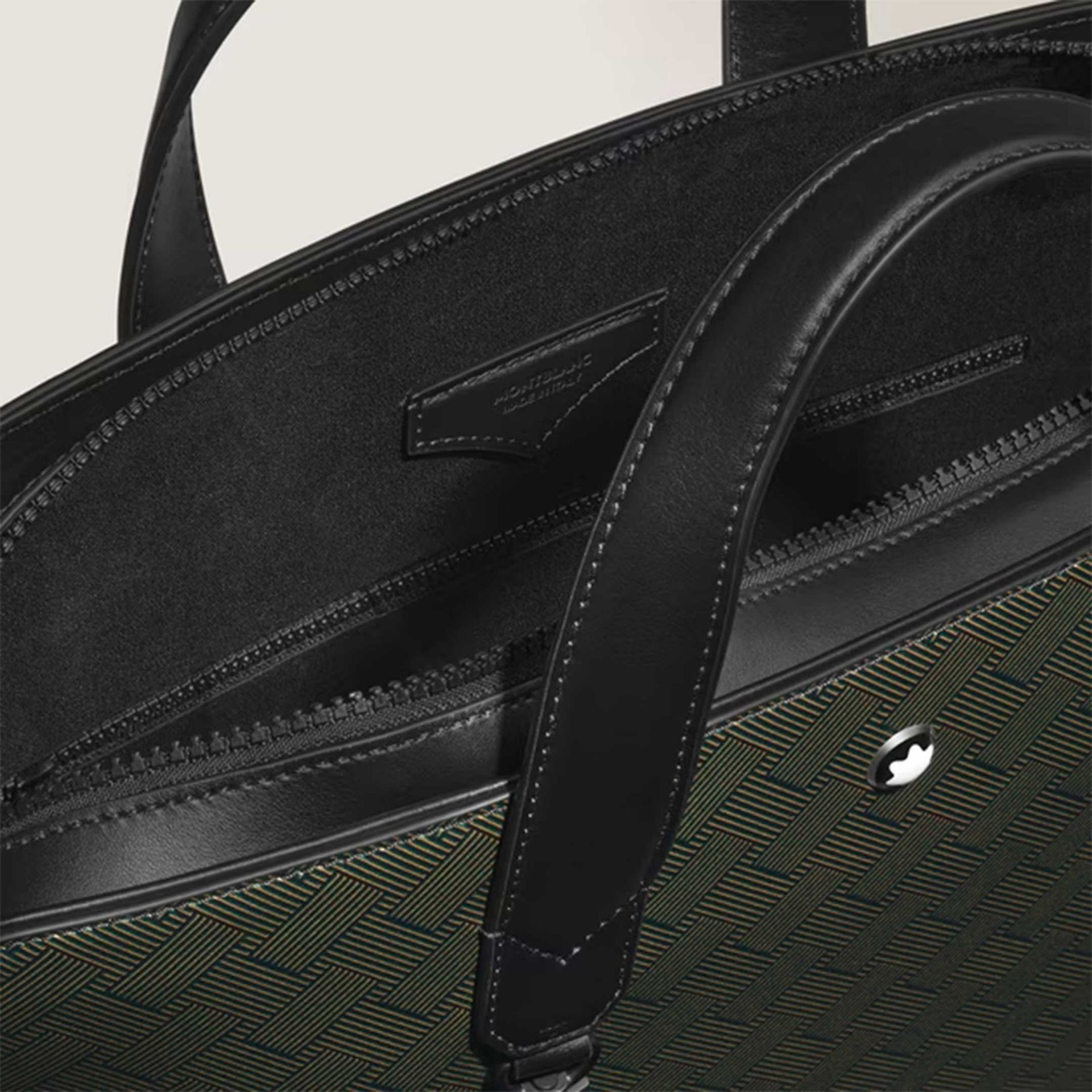 MONTBLANC Borsa Portadocumenti Sottile in Pelle Extreme Nera e Malachite  220491