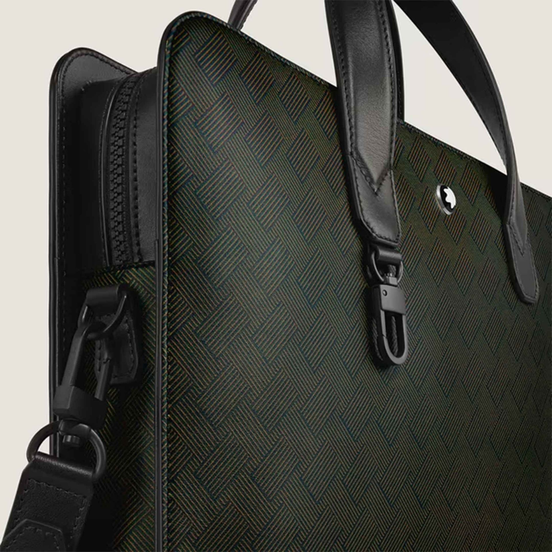 MONTBLANC Borsa Portadocumenti Sottile in Pelle Extreme Nera e Malachite  220491