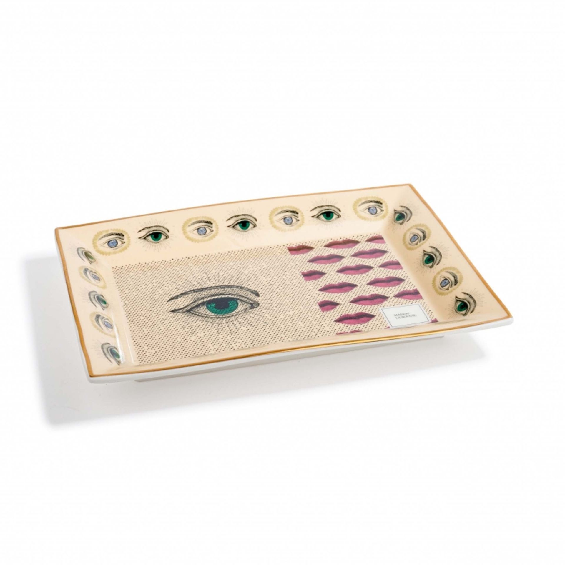 Maison La Bougie Svuotatasche Miracle Gallery Ayin Beige e Rosso 21.3 x 3 x 15.5 CM MLBVP55