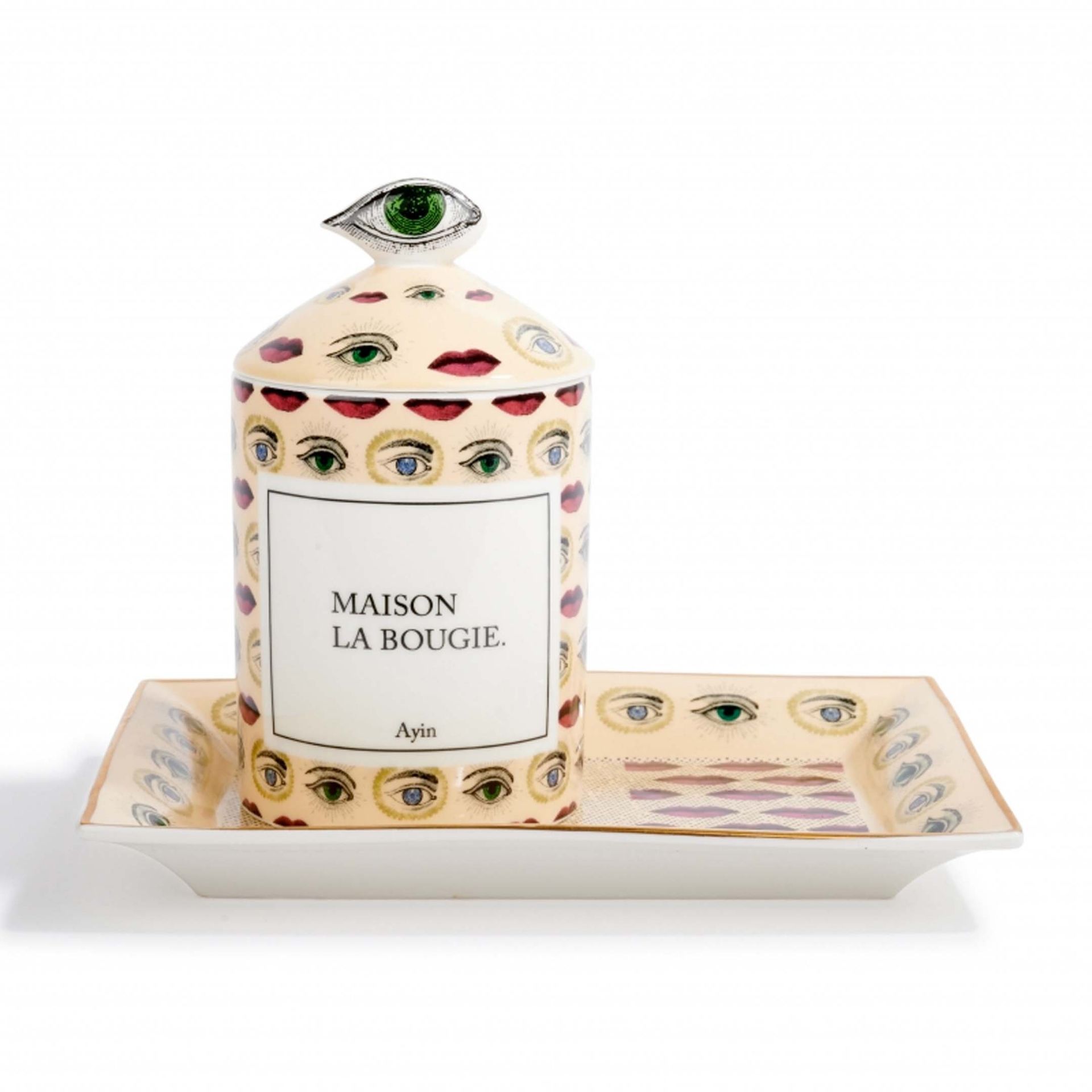 Maison La Bougie Svuotatasche Miracle Gallery Ayin Beige e Rosso 21.3 x 3 x 15.5 CM MLBVP55
