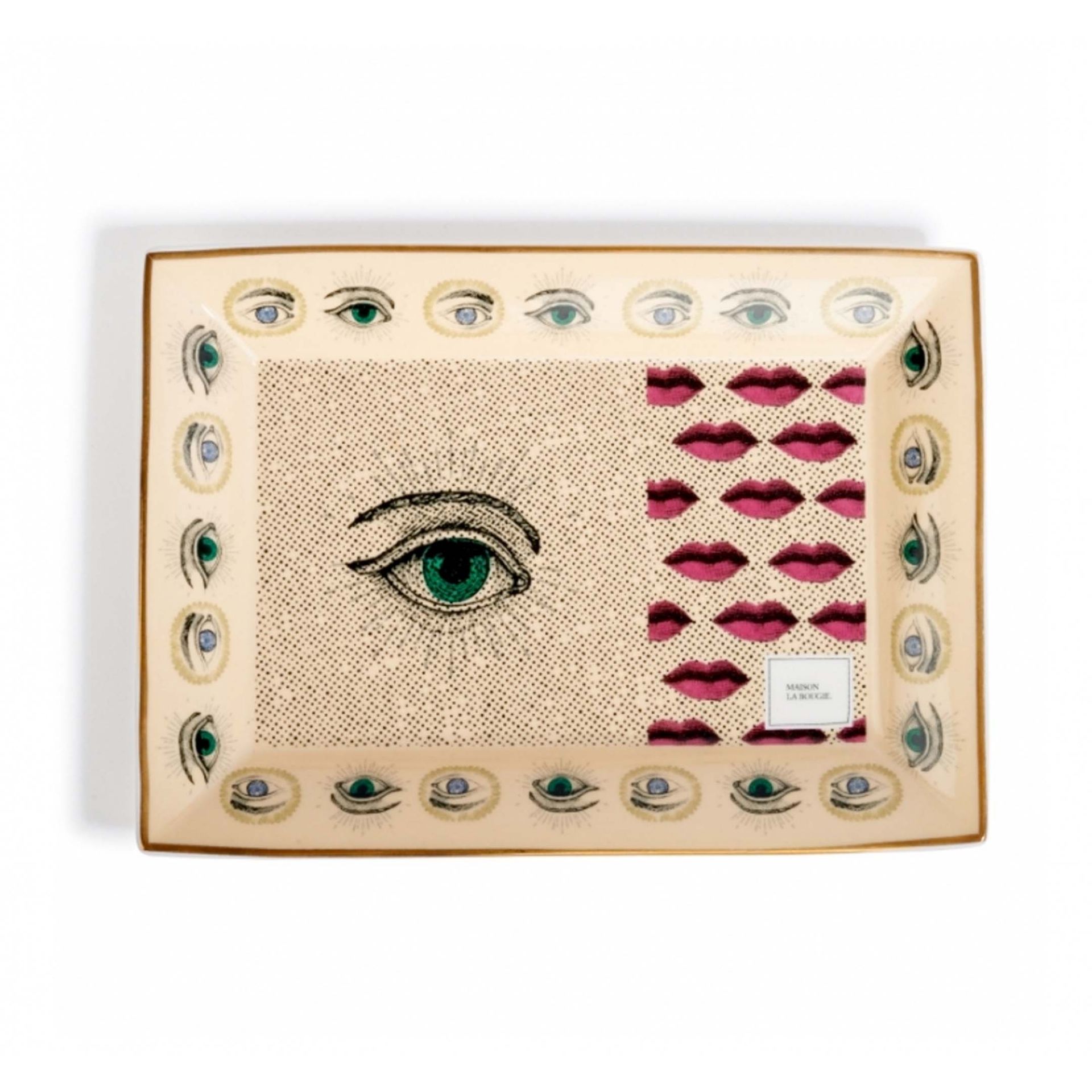 Maison La Bougie Svuotatasche Miracle Gallery Ayin Beige e Rosso 21.3 x 3 x 15.5 CM MLBVP55