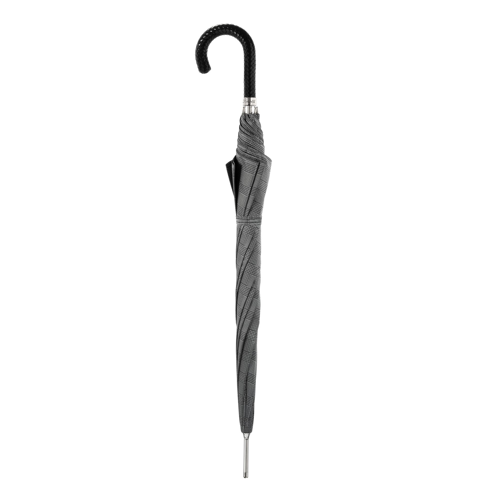 PASOTTI Ombrello Da Uomo Lux Principe Di Galles Grigio  478*MILFORD2**N37NERO
