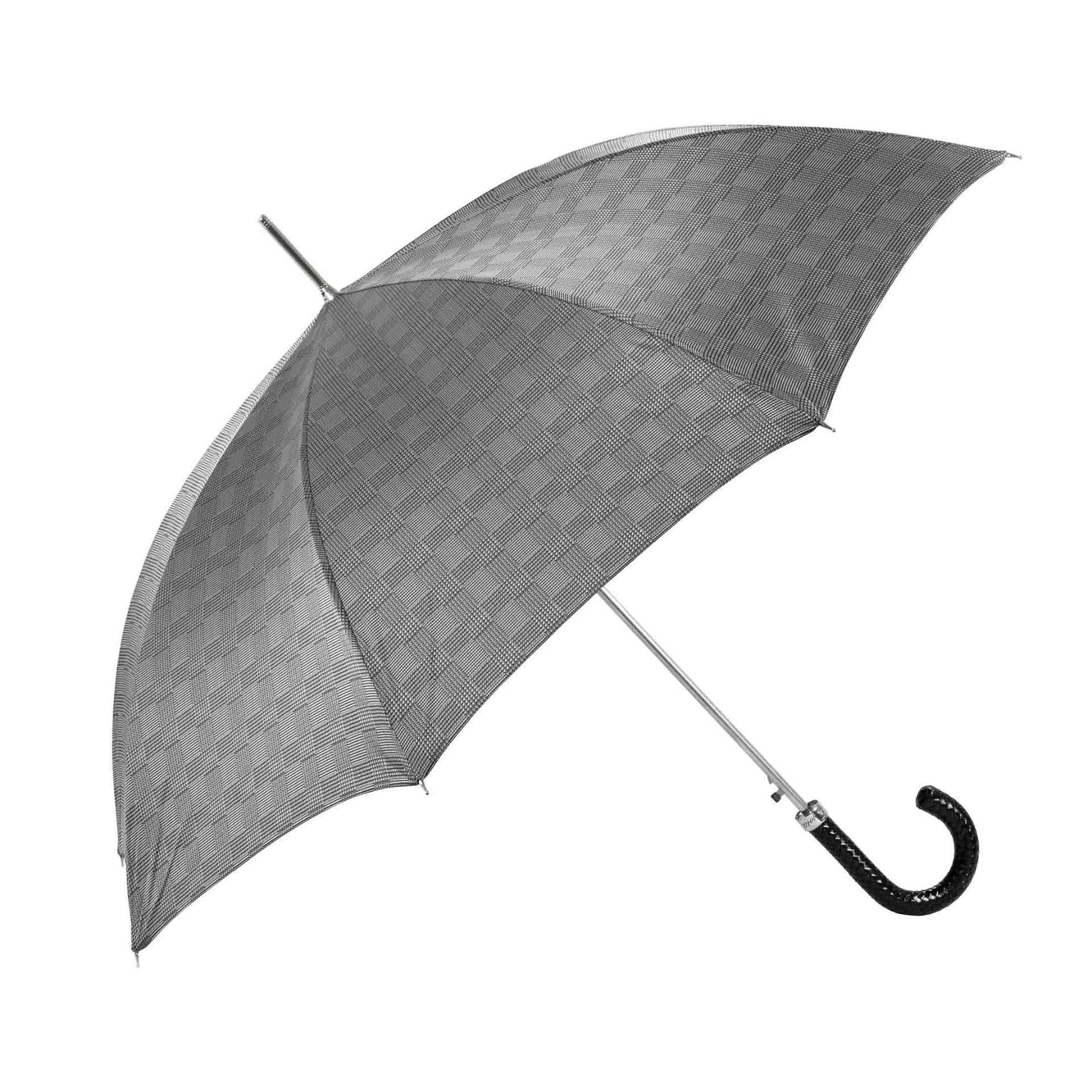 PASOTTI Ombrello Da Uomo Lux Principe Di Galles Grigio  478*MILFORD2**N37NERO