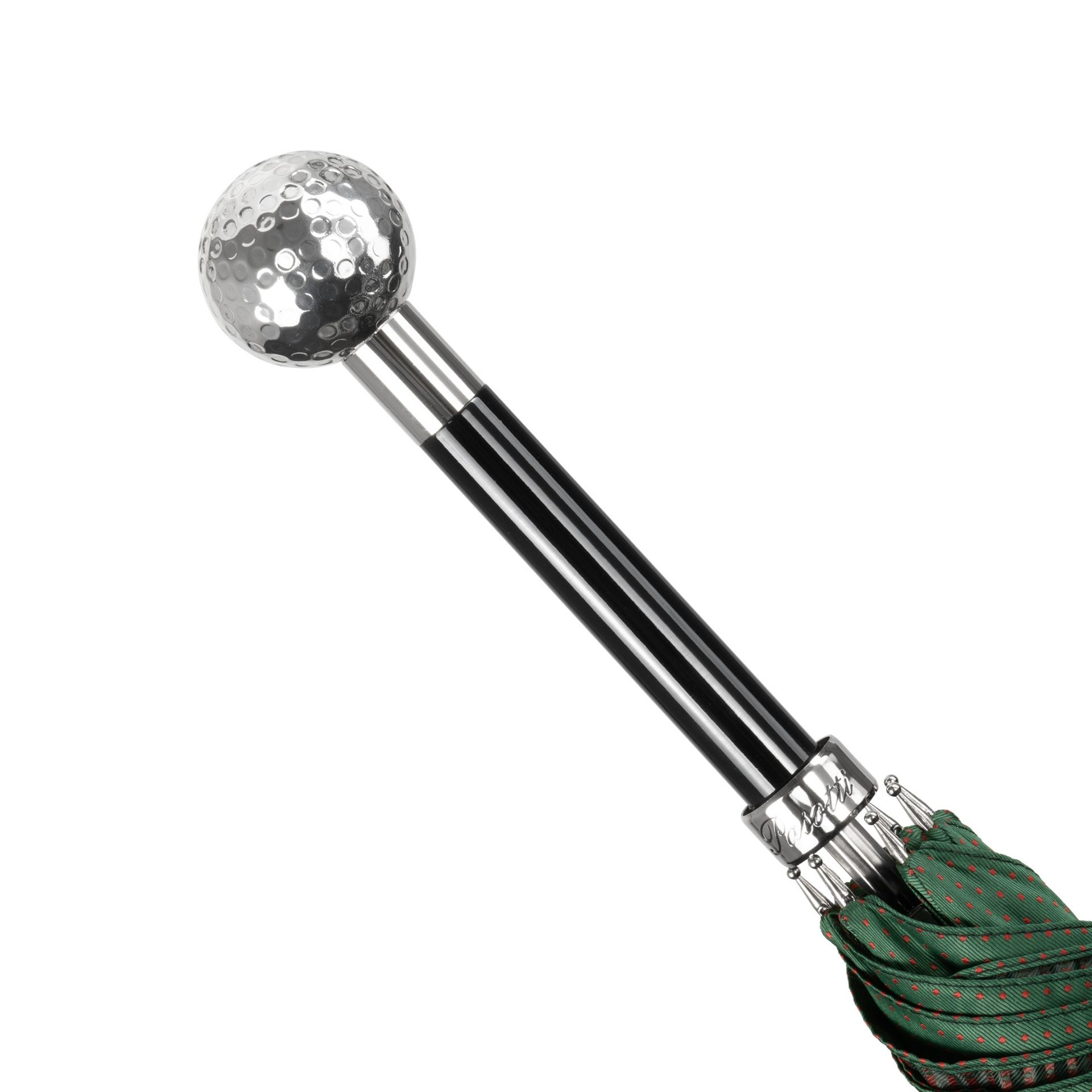 PASOTTI Ombrello Da Uomo Bespoke Verde Puntini Rossi  478*PUNTO/9**W82