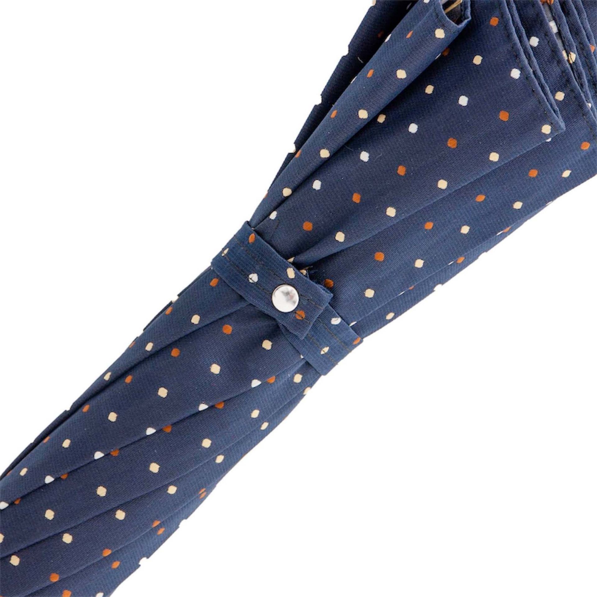 PASOTTI Ombrello Da Uomo Su Misura Blu Pois Bianchi/Beige/Marroni  478*81738104**W40