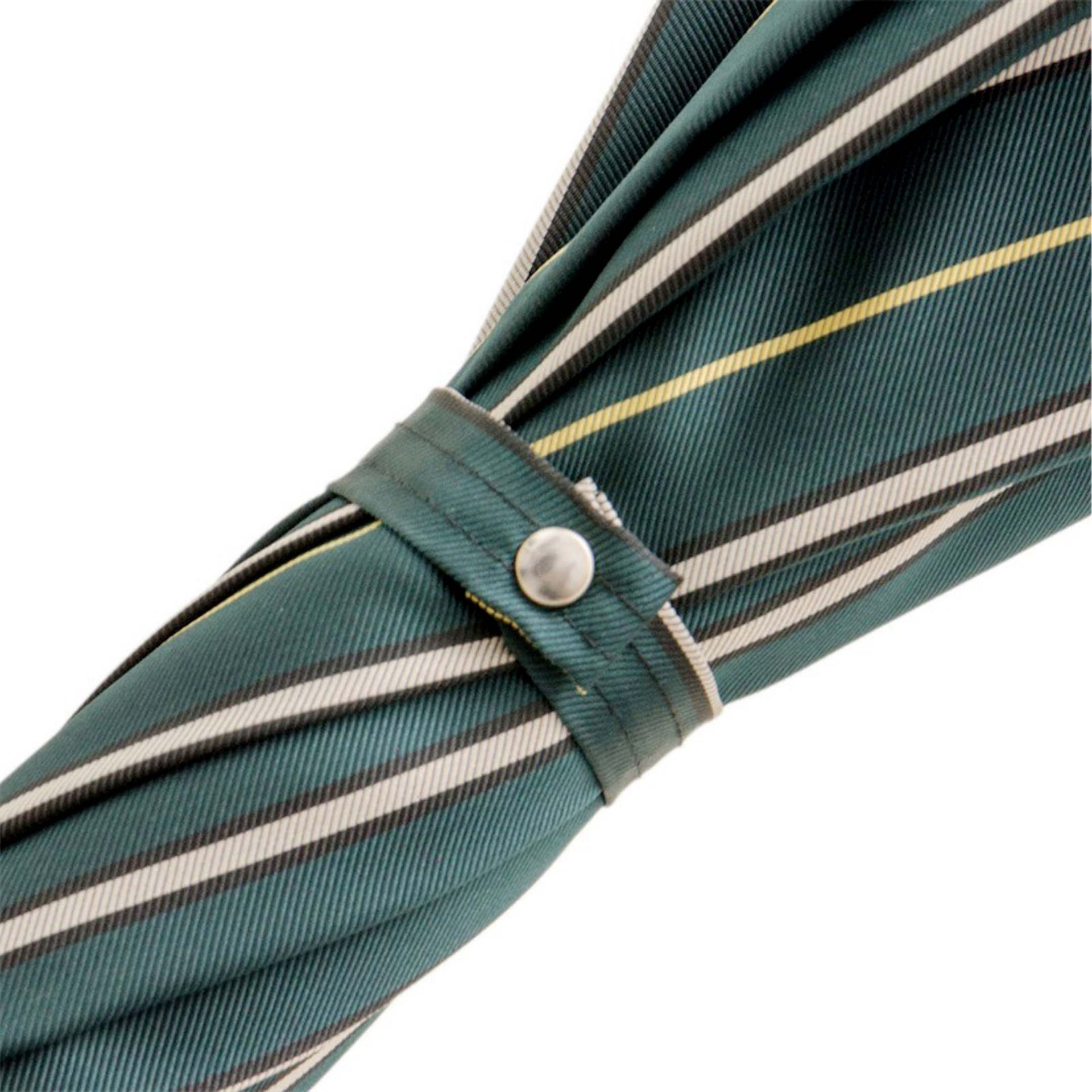 PASOTTI Ombrello Da Uomo su Misura Verde Righe Grigio/Oro  142*BRUCE/5**W82