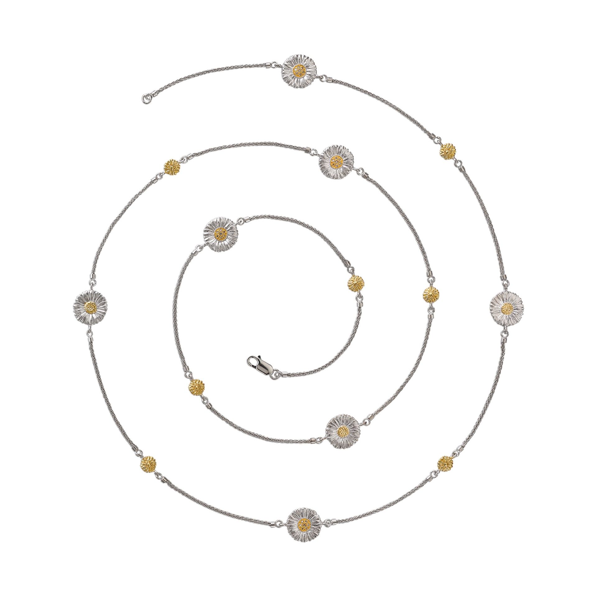 BUCCELLATI Collana Blossoms Diamonds Margherita in Argento  JAGNEC023611