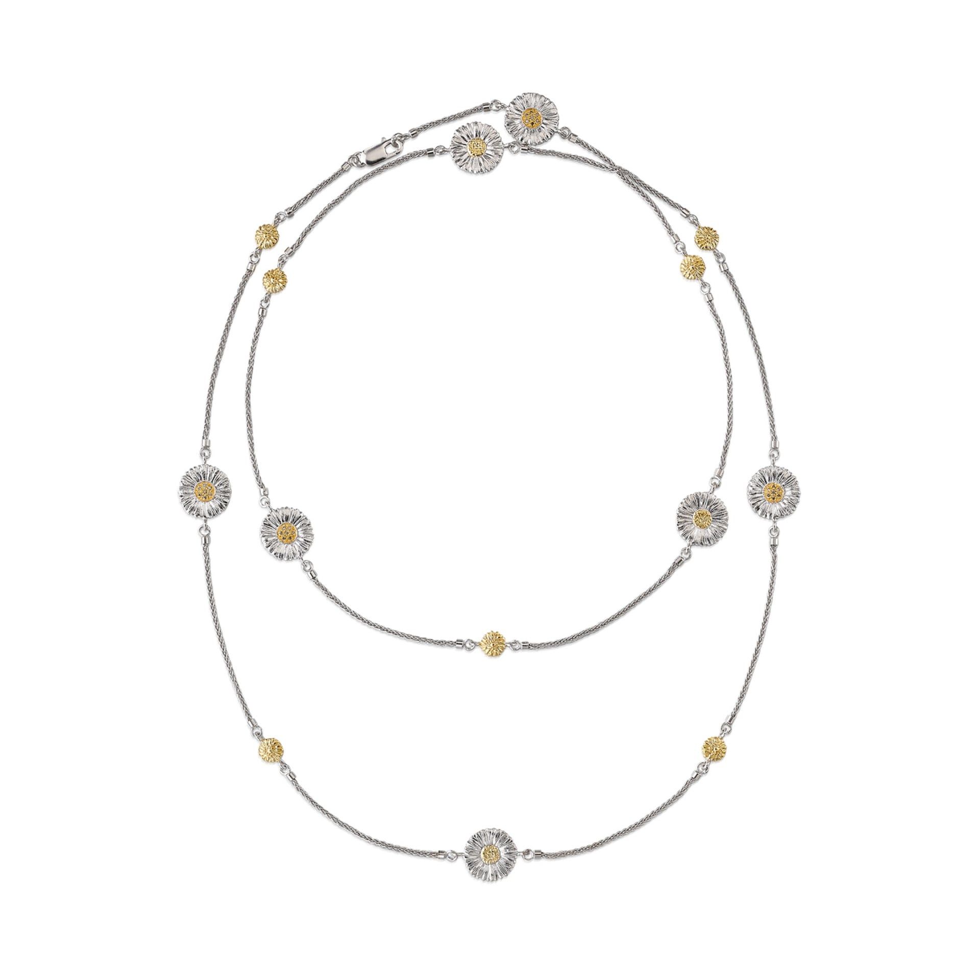 BUCCELLATI Collana Blossoms Diamonds Margherita in Argento  JAGNEC023611