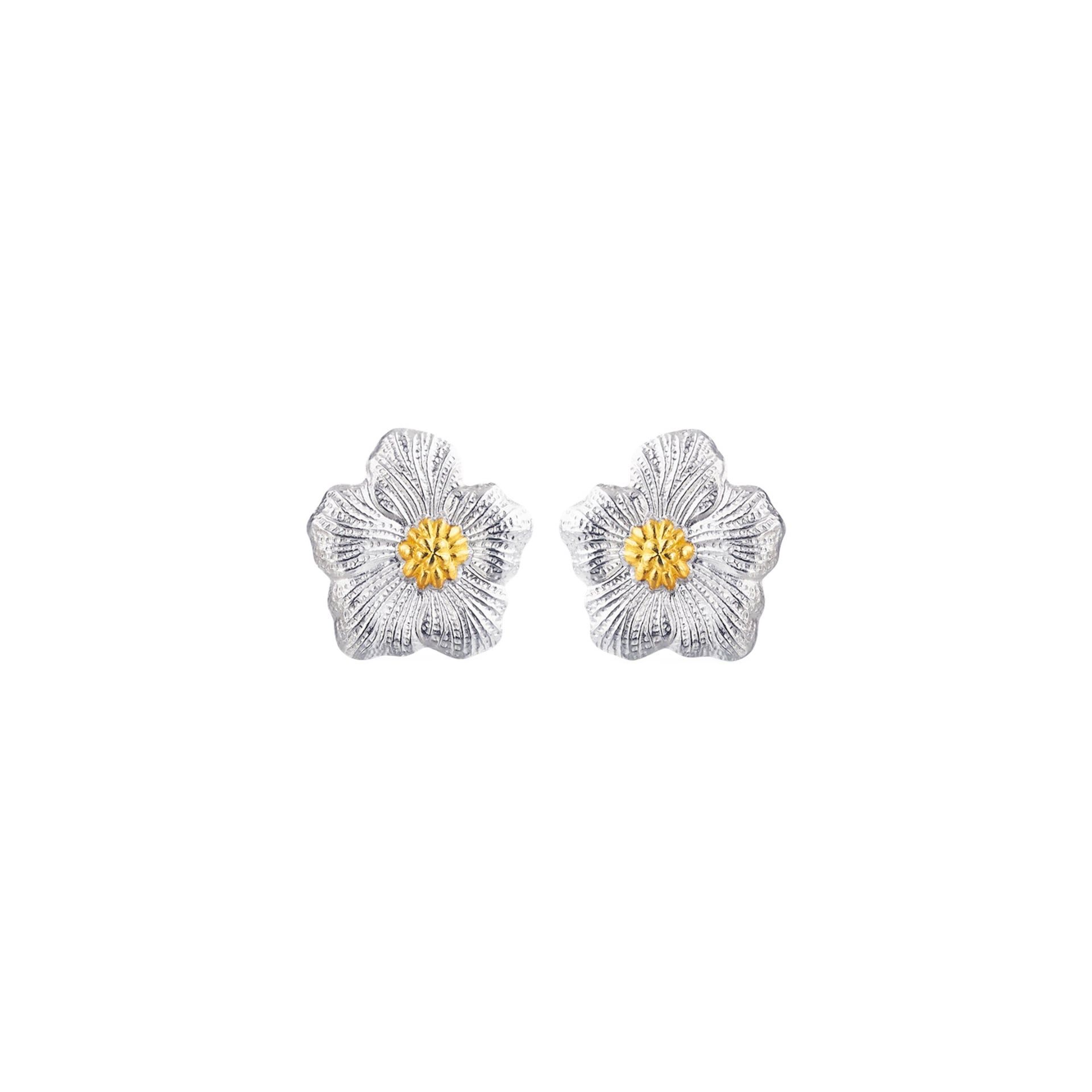 Buccellati Orecchini a Bottone Blossoms Vermeil Gardenia in Argento  JAGEAR023563
