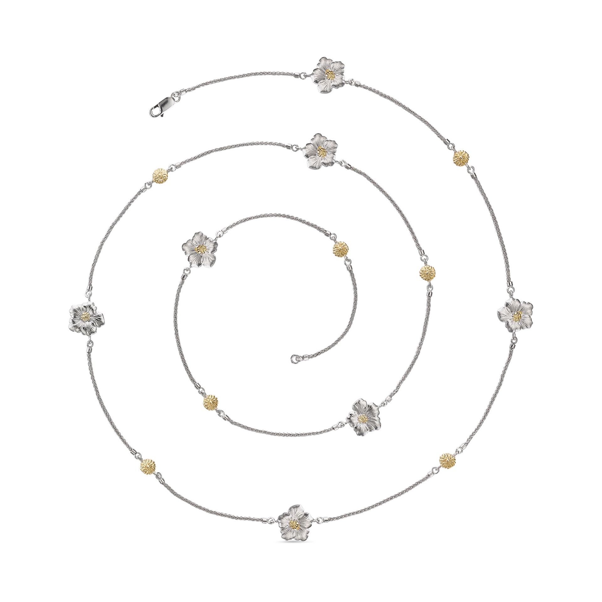 BUCCELLATI Collana Blossoms Vermeil Gardenia in Argento  JAGNEC023613