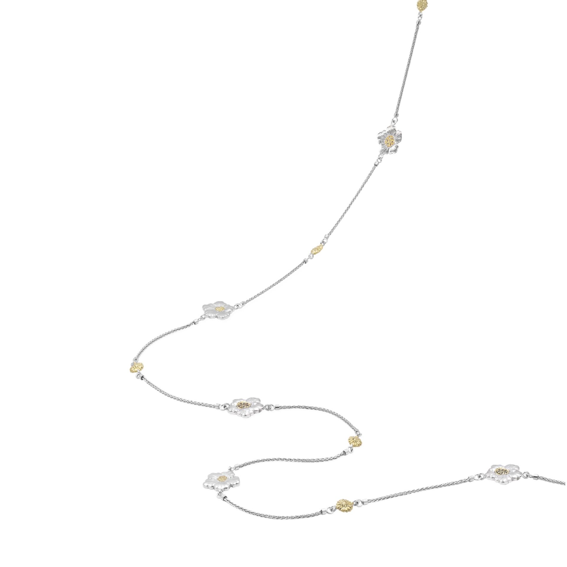 BUCCELLATI Collana Blossoms Vermeil Gardenia in Argento  JAGNEC023613