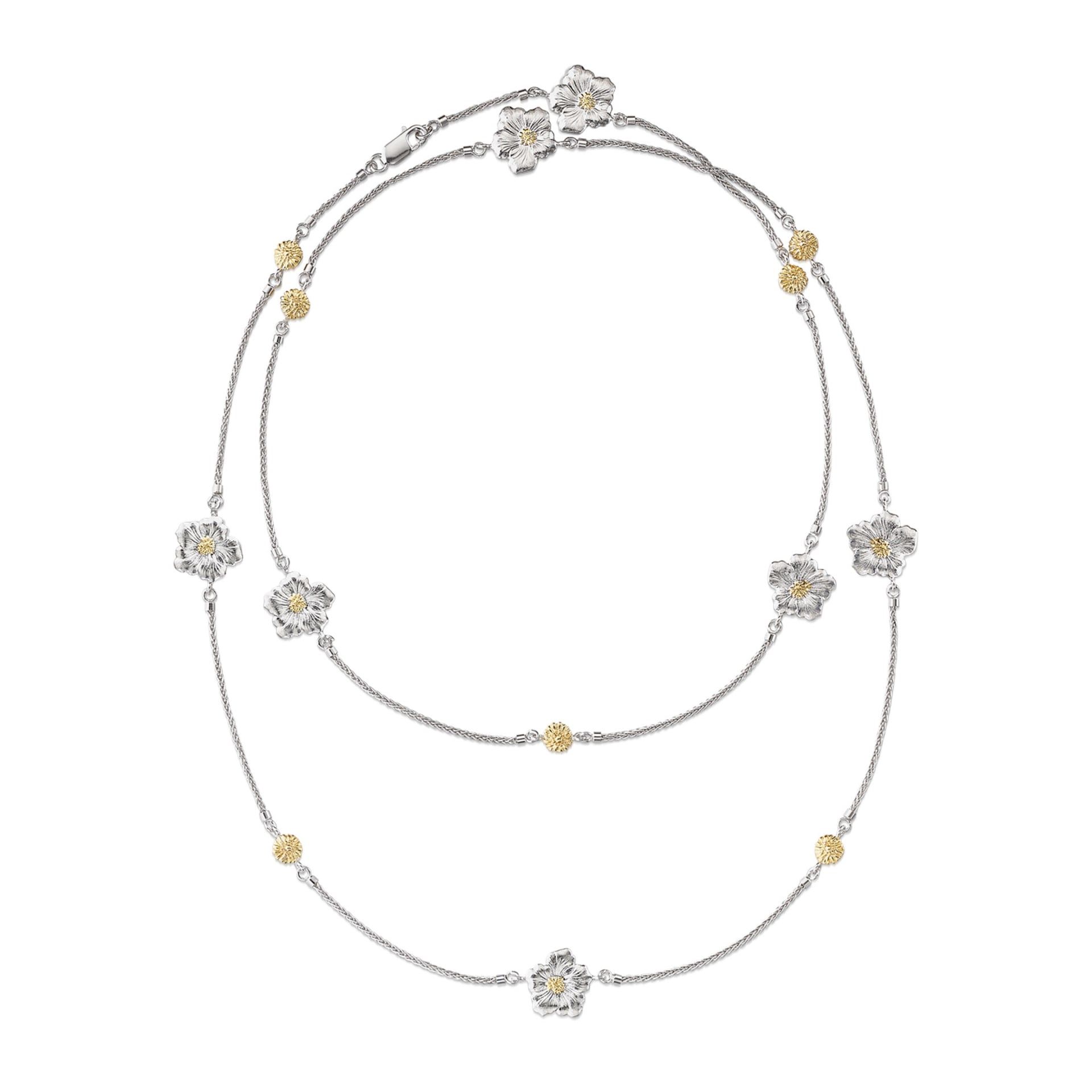 BUCCELLATI Collana Blossoms Vermeil Gardenia in Argento  JAGNEC023613