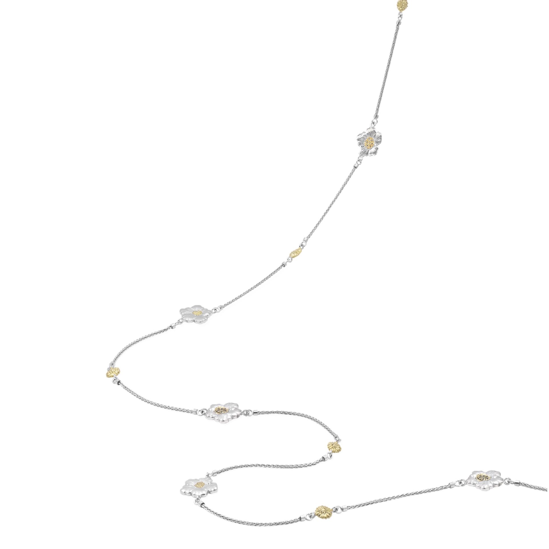 BUCCELLATI Collana Blossoms Vermeil Gardenia in Argento con Diamanti  JAGNEC023614