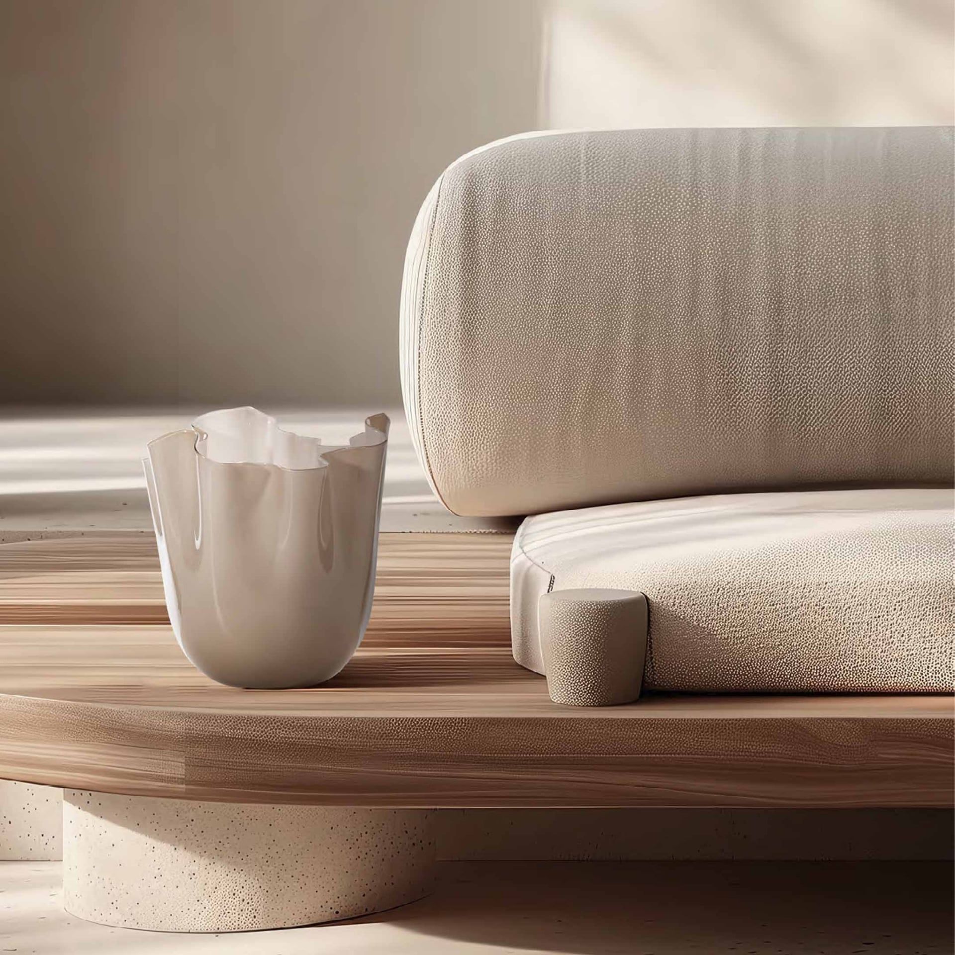 VENINI Vaso Fazzoletto Medium Moka 20CM – H 24CM 700.02