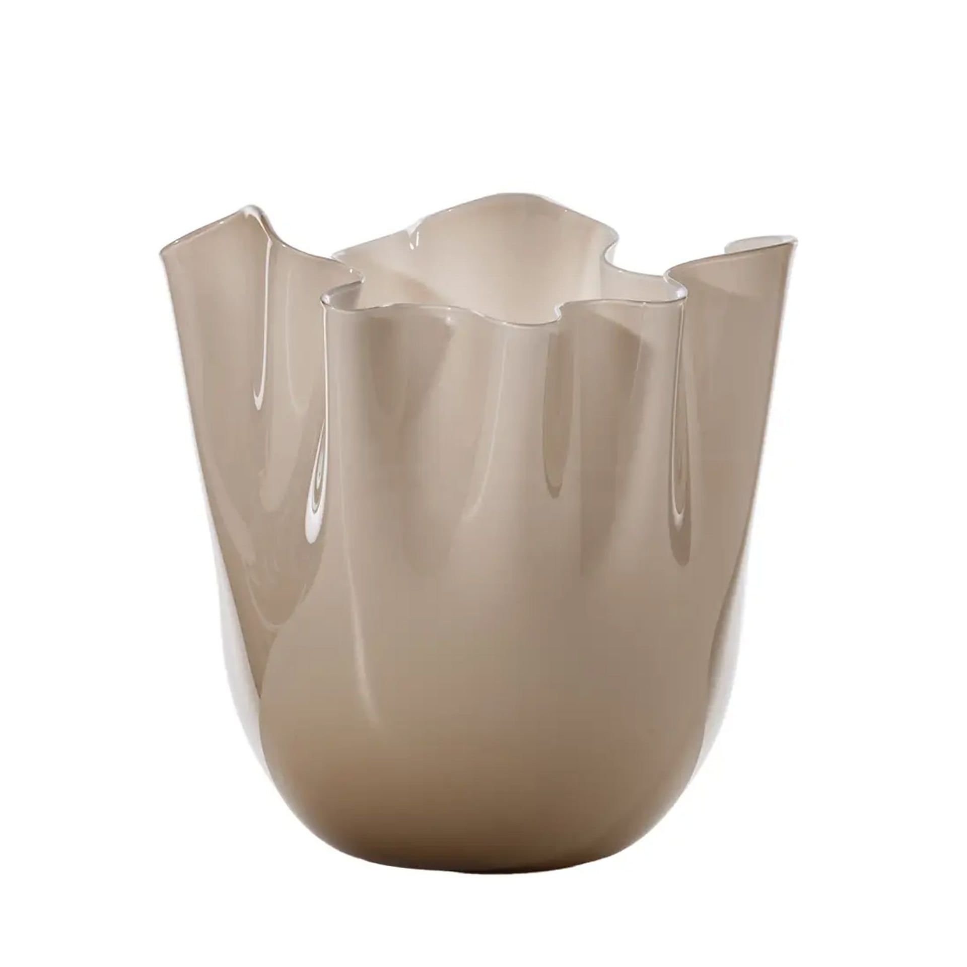 VENINI Vaso Fazzoletto Medium Moka 20CM – H 24CM 700.02