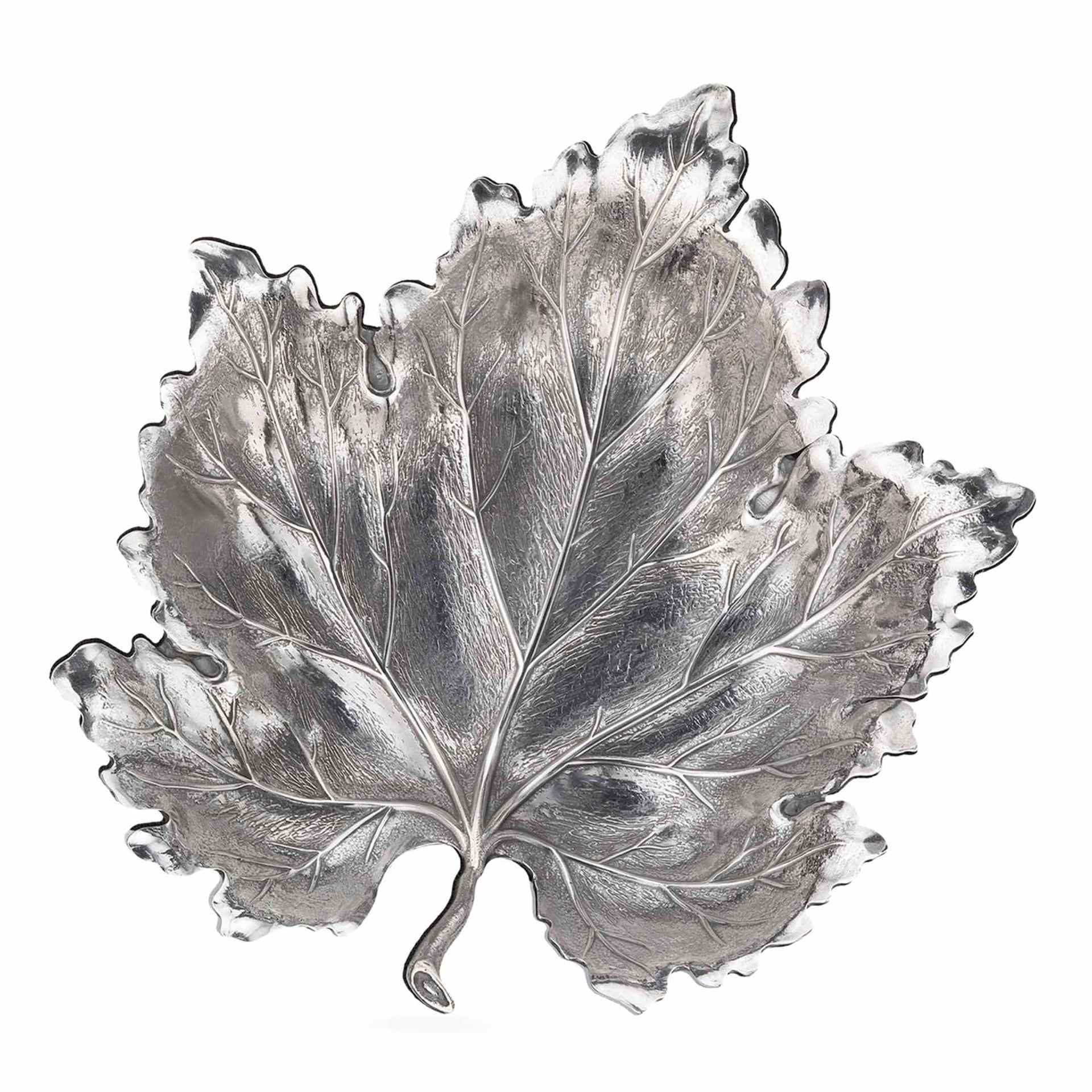 BUCCELLATI Ciotola Leaves Foglia di Vigna Grande in Argento Ø 20 cm SAGBOW000222