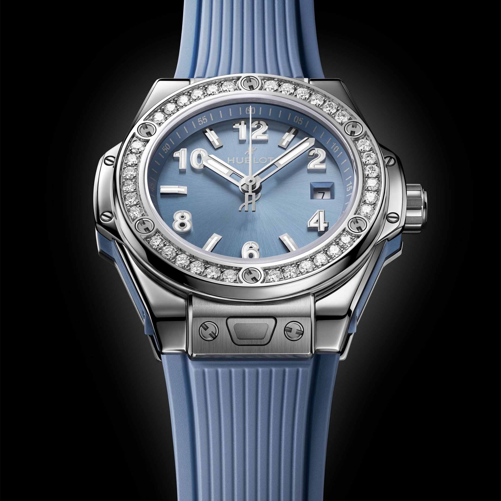 HUBLOT Big Bang One Click Steel Coal Blue Diamonds 33 MM 485.SX.717B.RX.1204