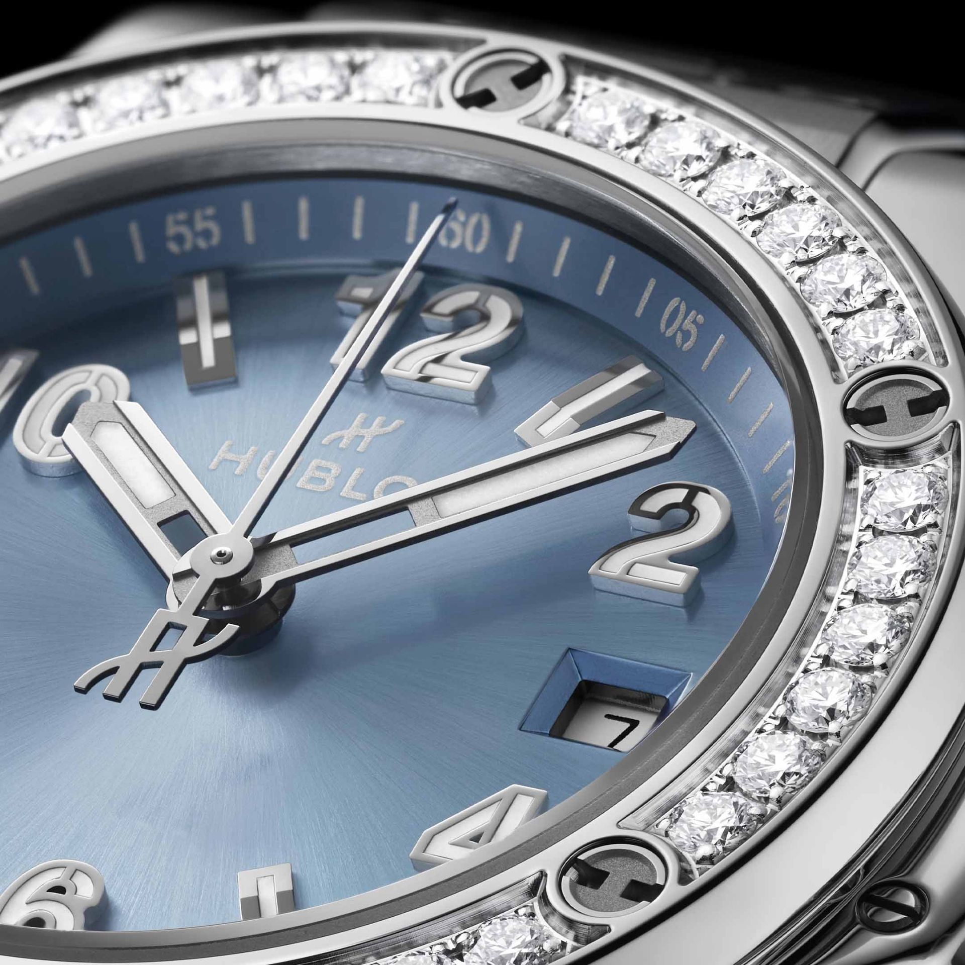 HUBLOT Big Bang One Click Steel Coal Blue Diamonds 33 MM 485.SX.717B.RX.1204