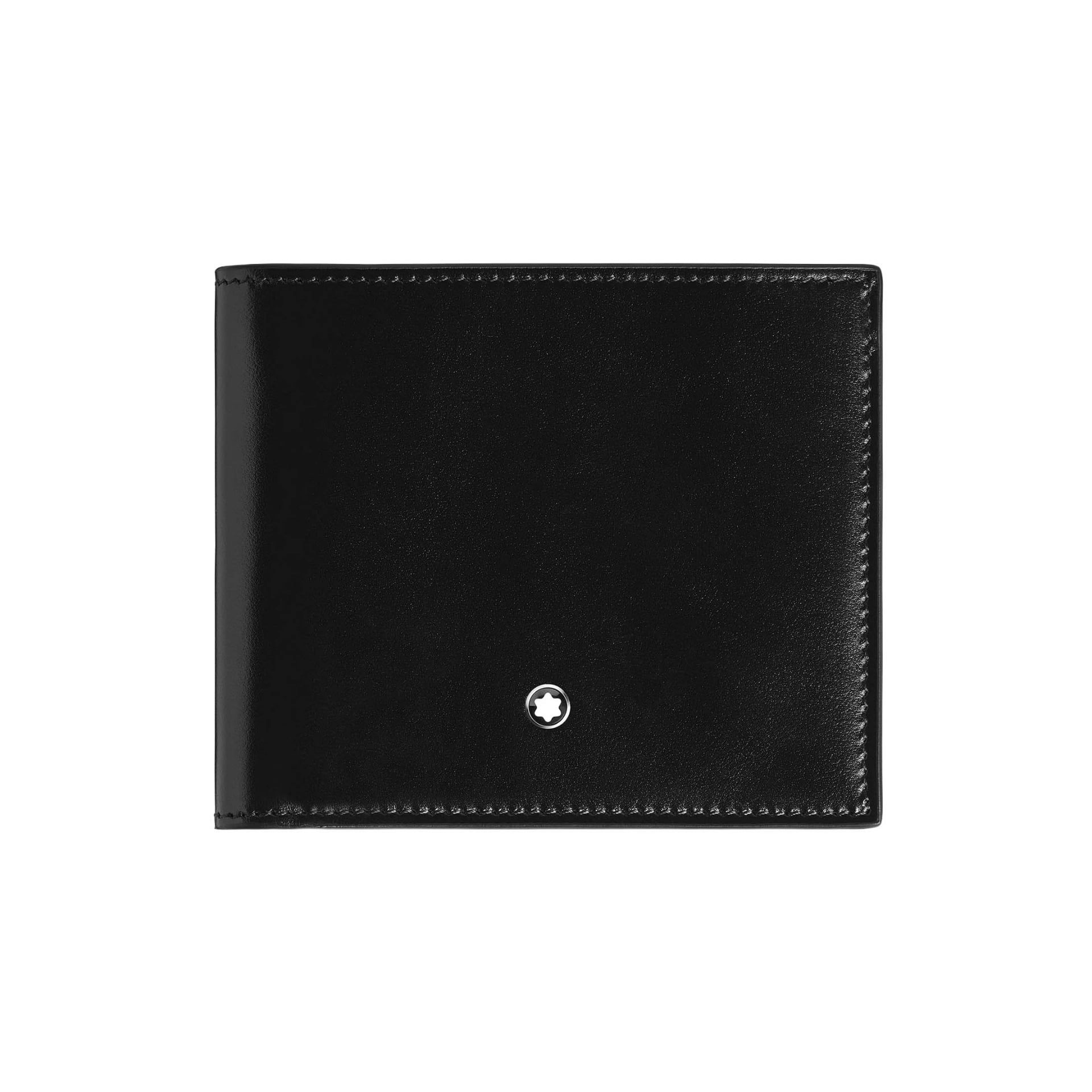 MONTBLANC Portafoglio 8 Tasche in Pelle Meisterstück Nero/Blu Inchiostro  221324
