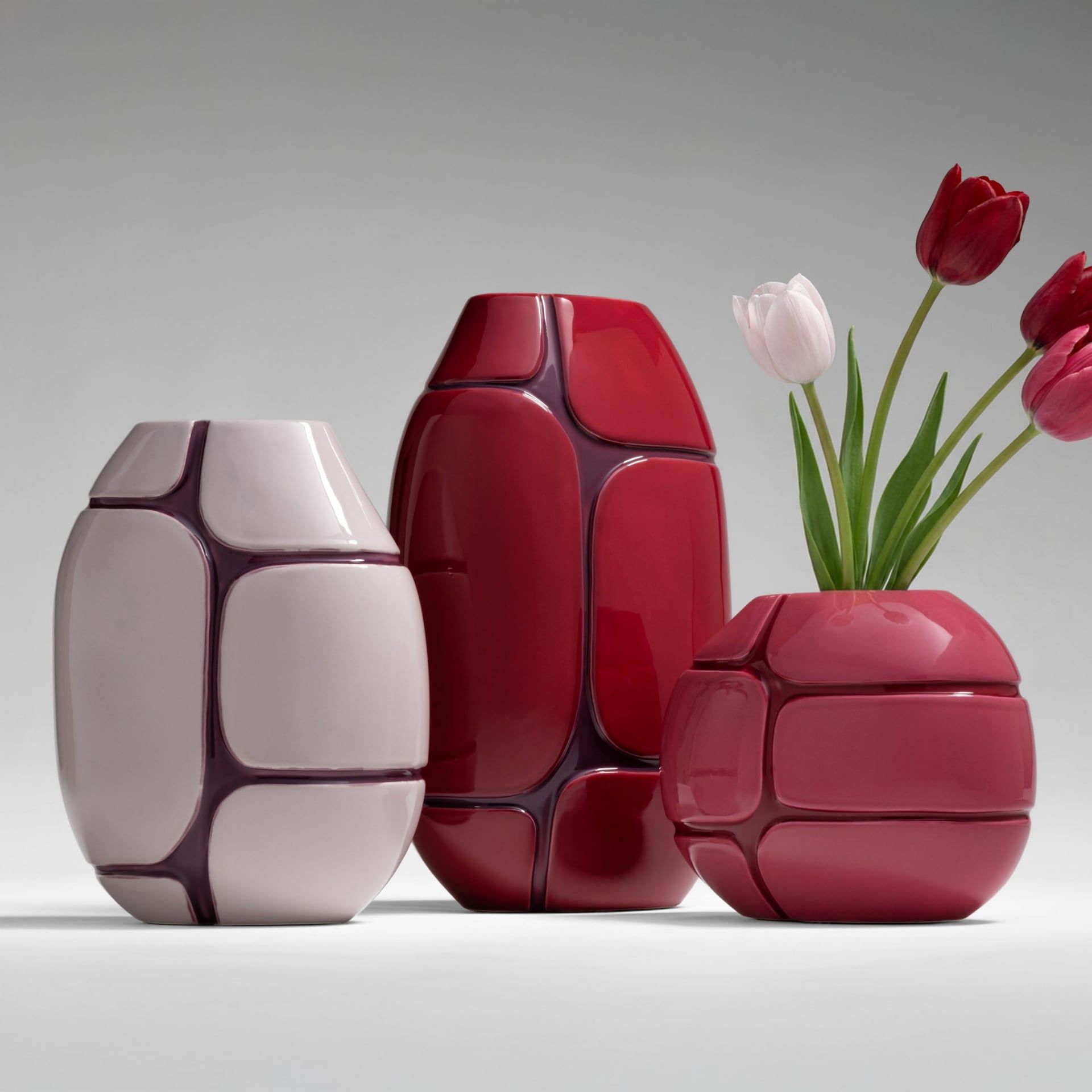 BOSA Vaso Grande Laguna Bordeaux (Matteo Zorzenoni) 21 CM - H 36.5 CM 1940/40+57