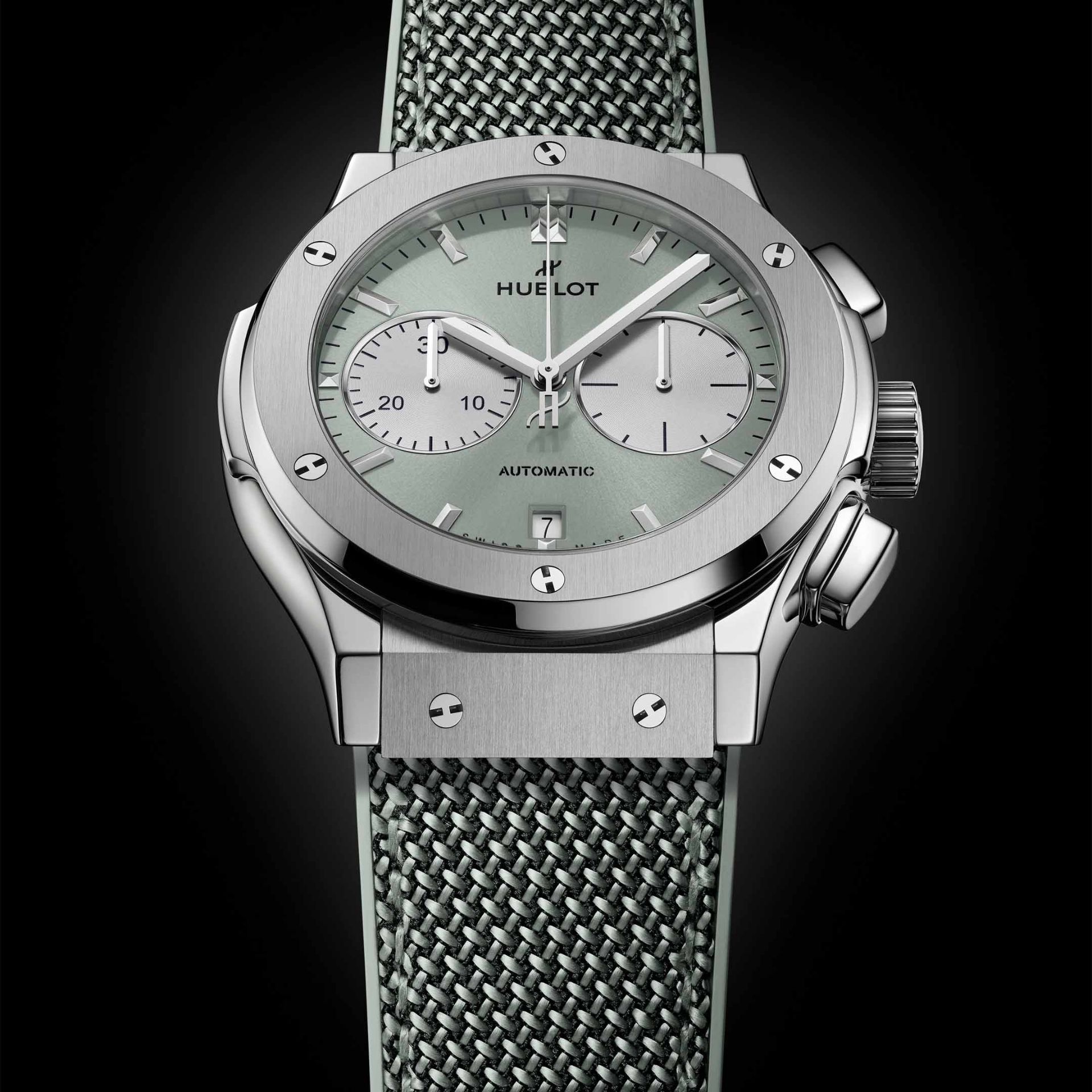 HUBLOT Classic Fusion Chronograph Titanium Sage Green 45 MM 521.NX.891G.NR