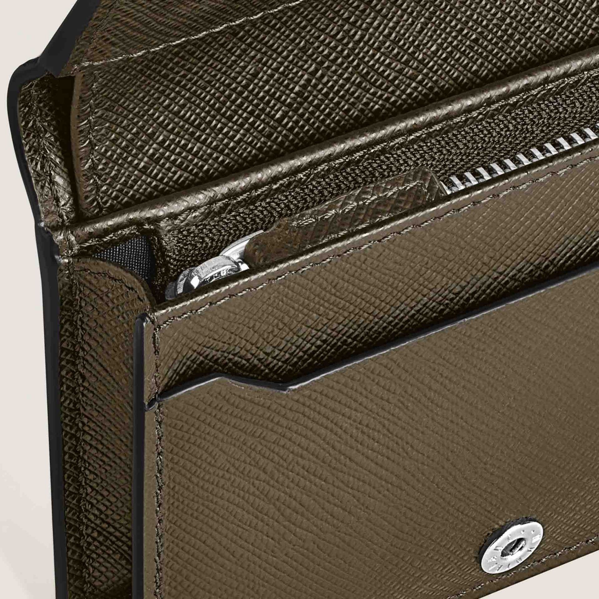 MONTBLANC Portafoglio Continental Nano in Pelle Sartorial Kaki  221468