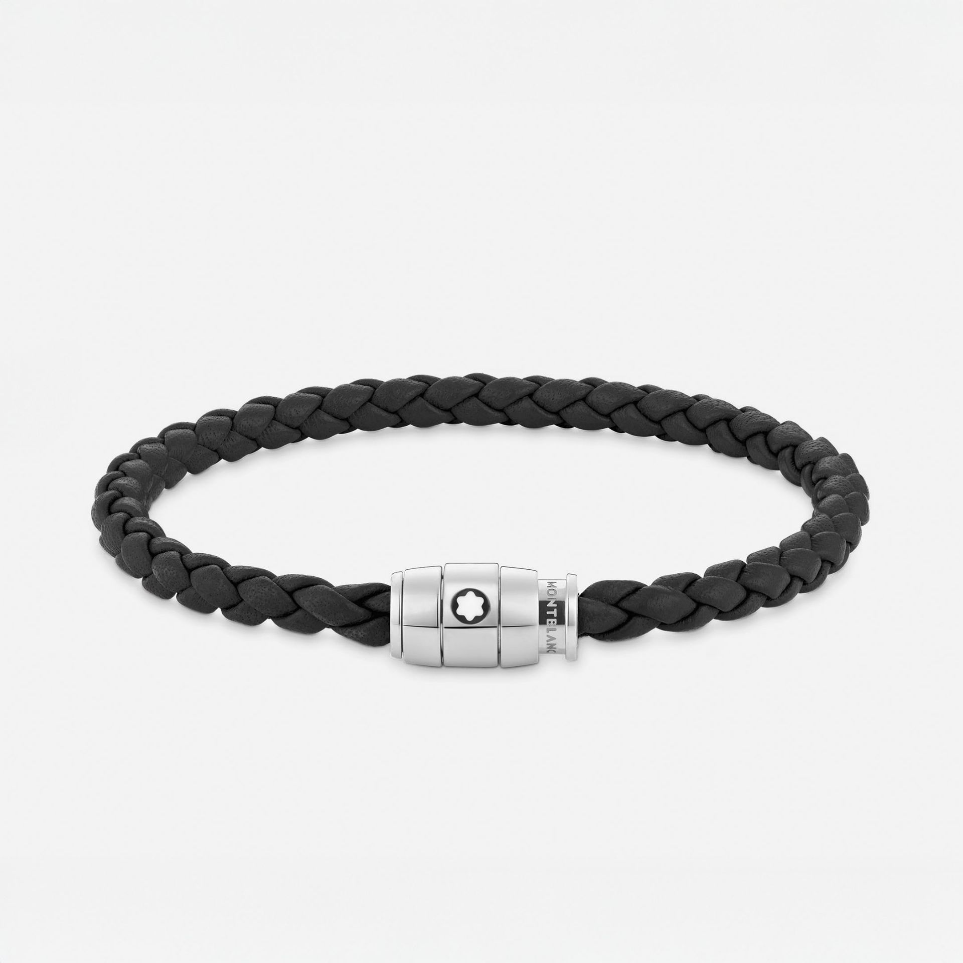 MONTBLANC Bracciale Con Chiusura a 3 Anelli in Pelle Soft Nero  130896