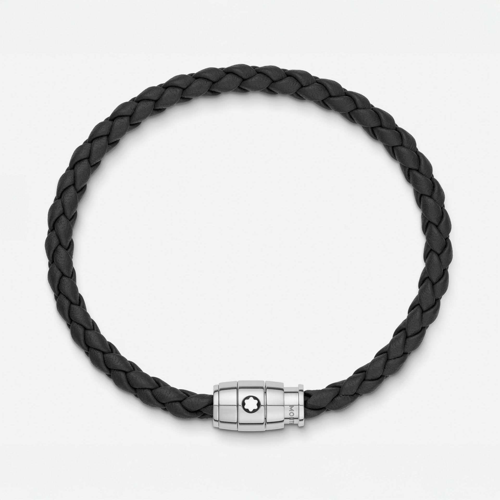 MONTBLANC Bracciale Con Chiusura a 3 Anelli in Pelle Soft Nero  130896