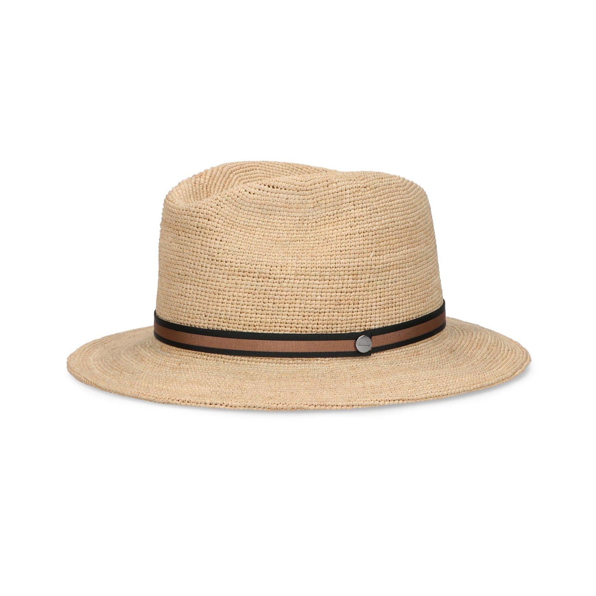 BORSALINO Cappello Argentina Rafia Crochet Fine Cinta Marrone  141165-00G8