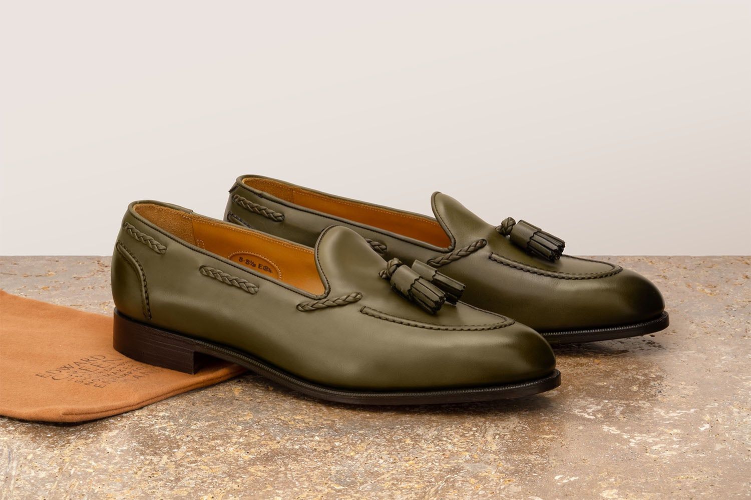EDWARD GREEN Belgravia - Mocassino Con Nappine - Olive Green  BELGRAVIA