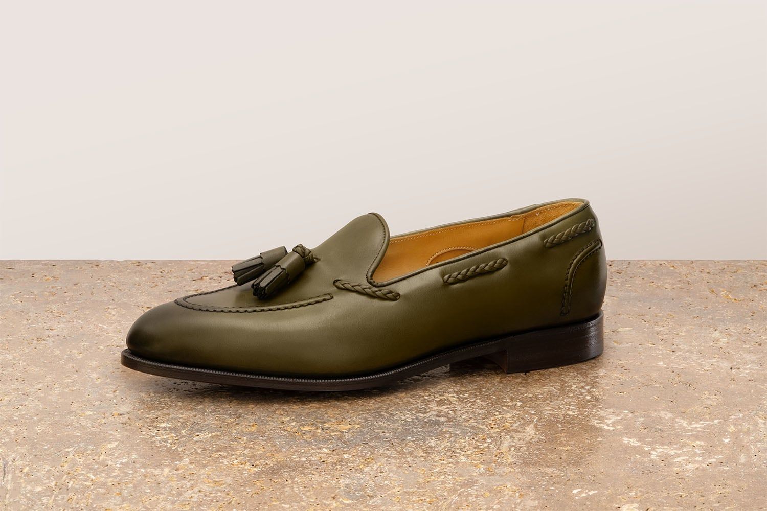 EDWARD GREEN Belgravia - Mocassino Con Nappine - Olive Green  BELGRAVIA