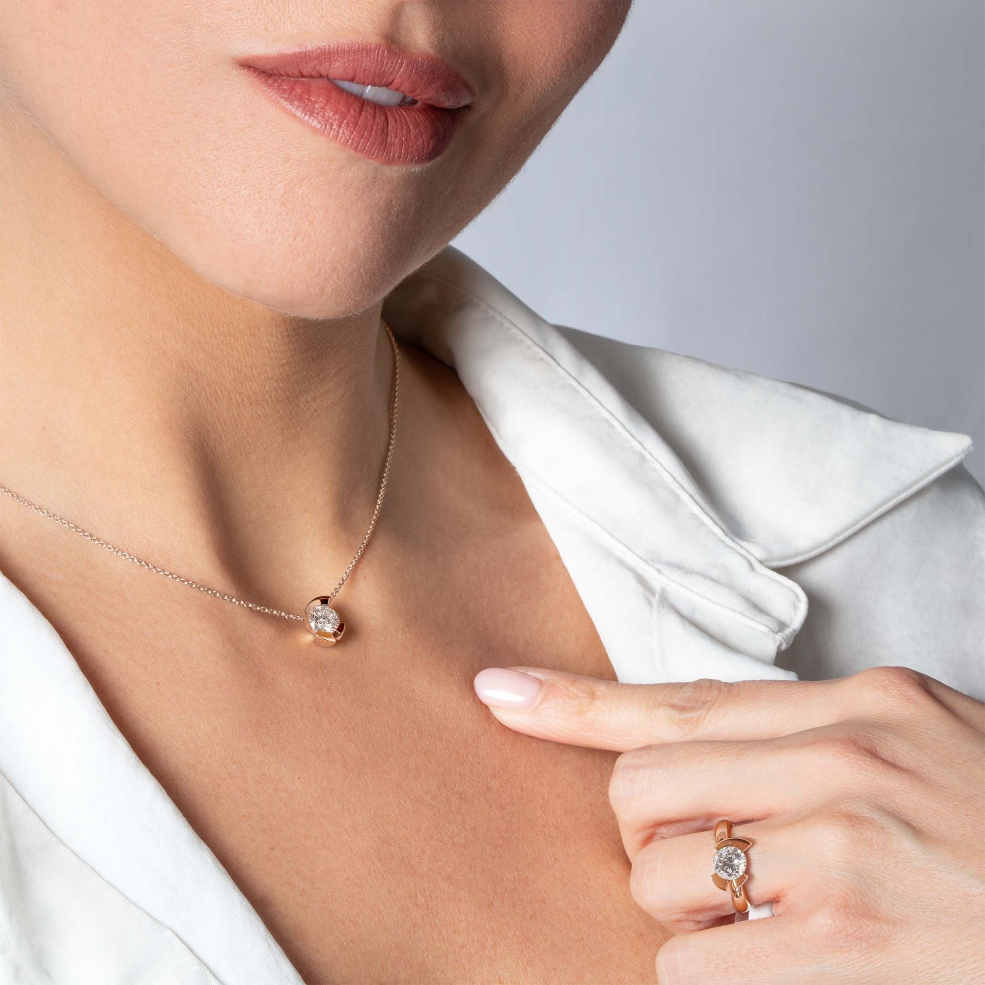 ASTRUA Anello Duse, Oro Rosa, Diamante DU15DB.XL