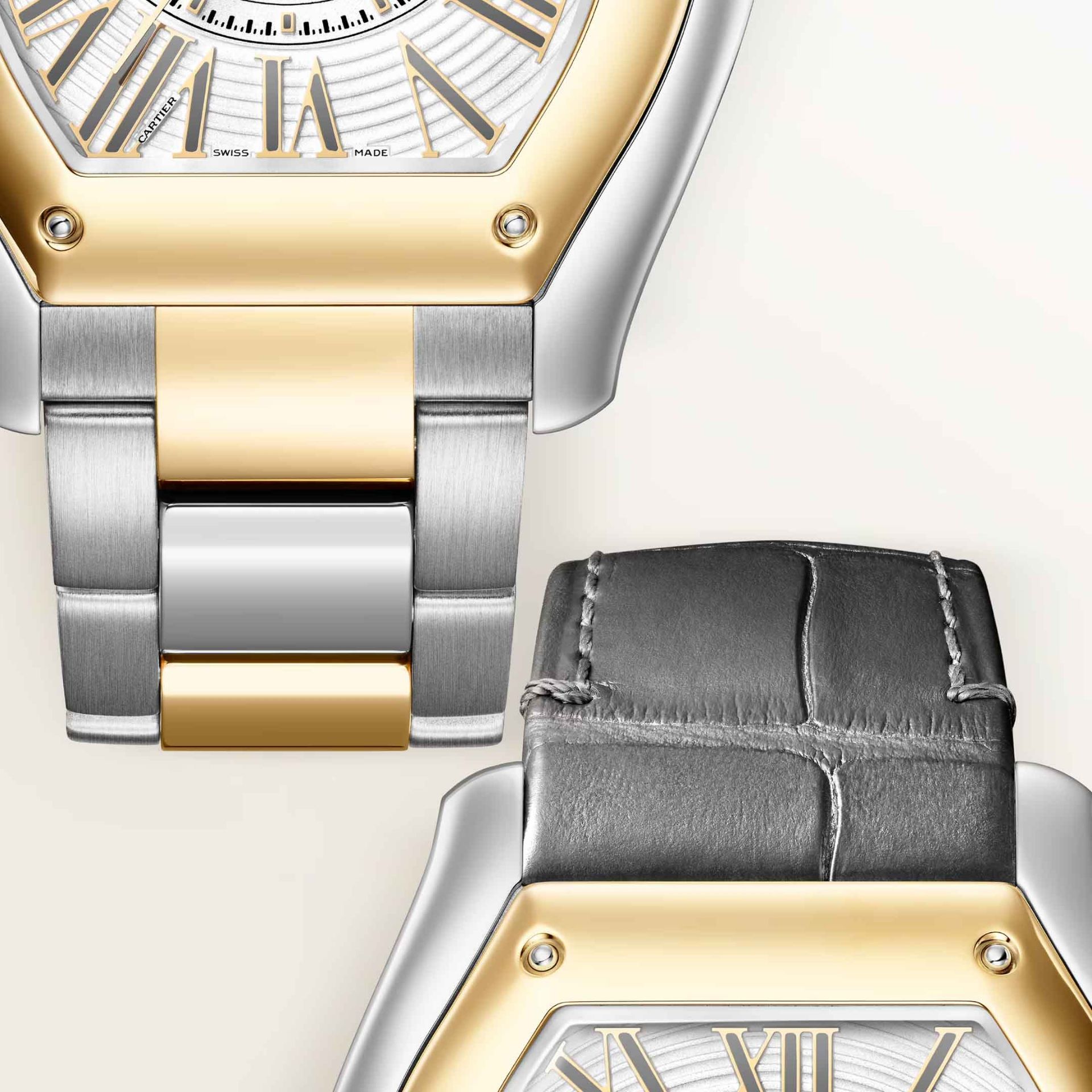 CARTIER Roadster Modello Grande, Acciaio e Oro Giallo 38.7 X 47.2 MM W2RD0010