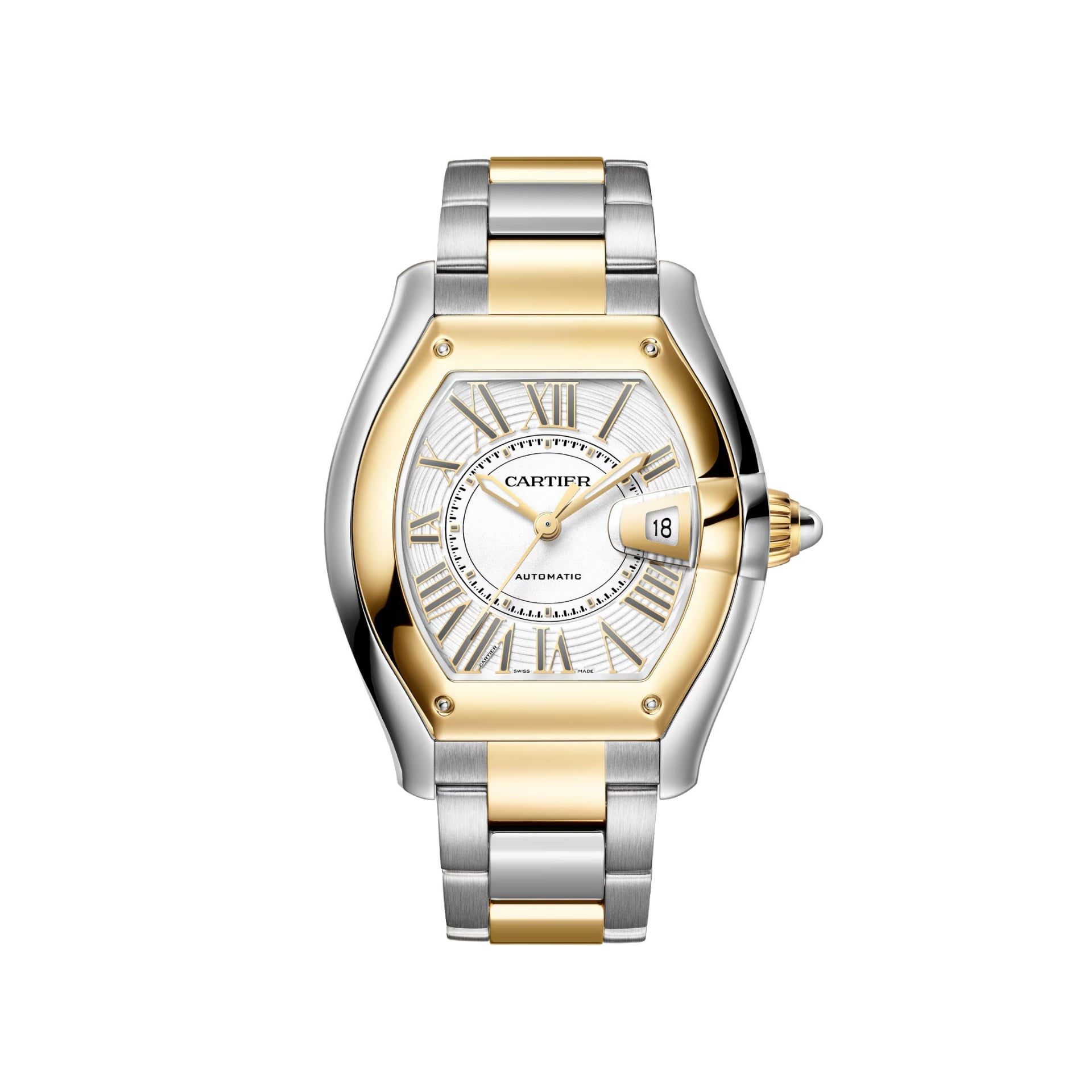 CARTIER Roadster Modello Grande, Acciaio e Oro Giallo 38.7 X 47.2 MM W2RD0010
