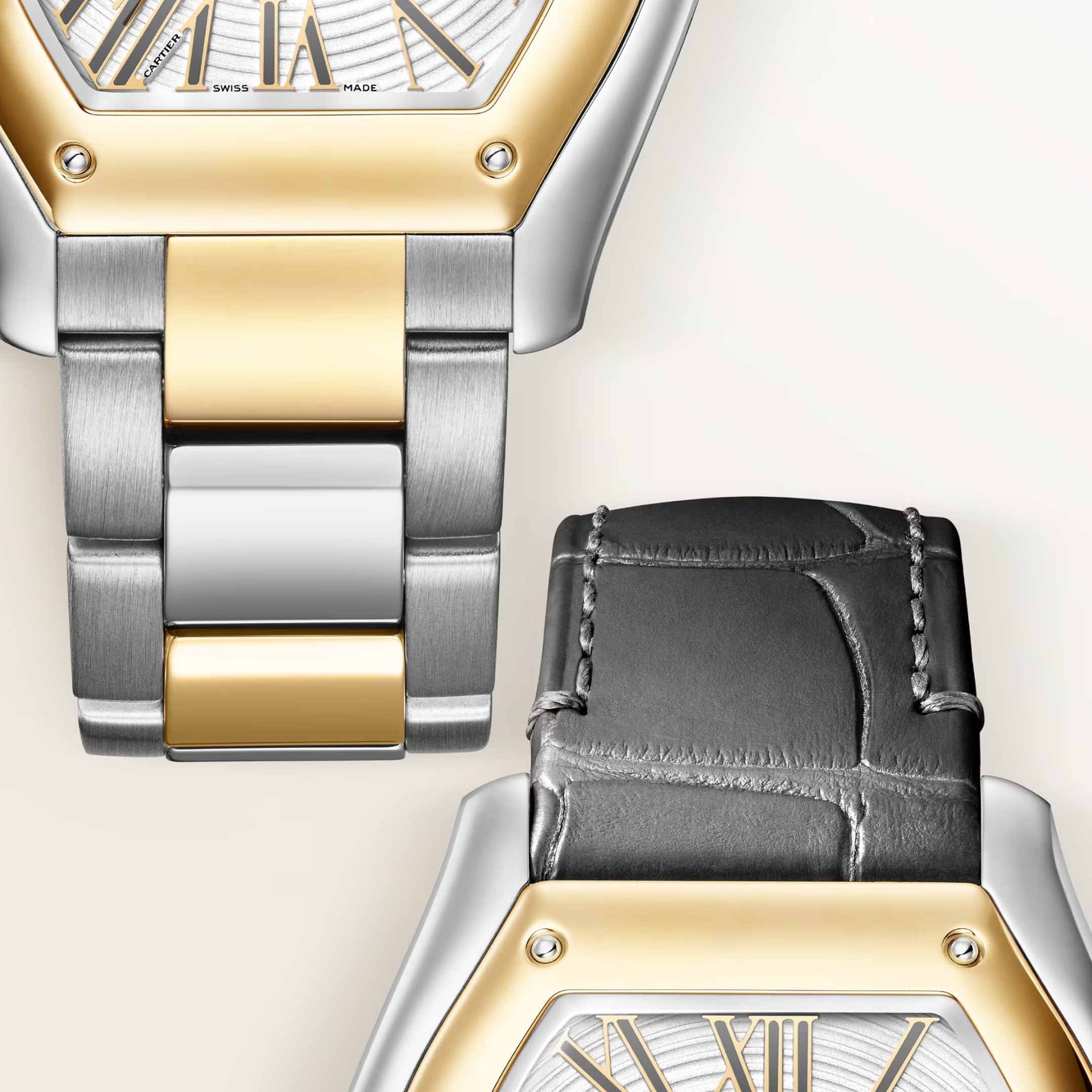 CARTIER Roadster Modello Medio, Acciaio e Oro Giallo 34.9 X 42.5 MM W2RD0009