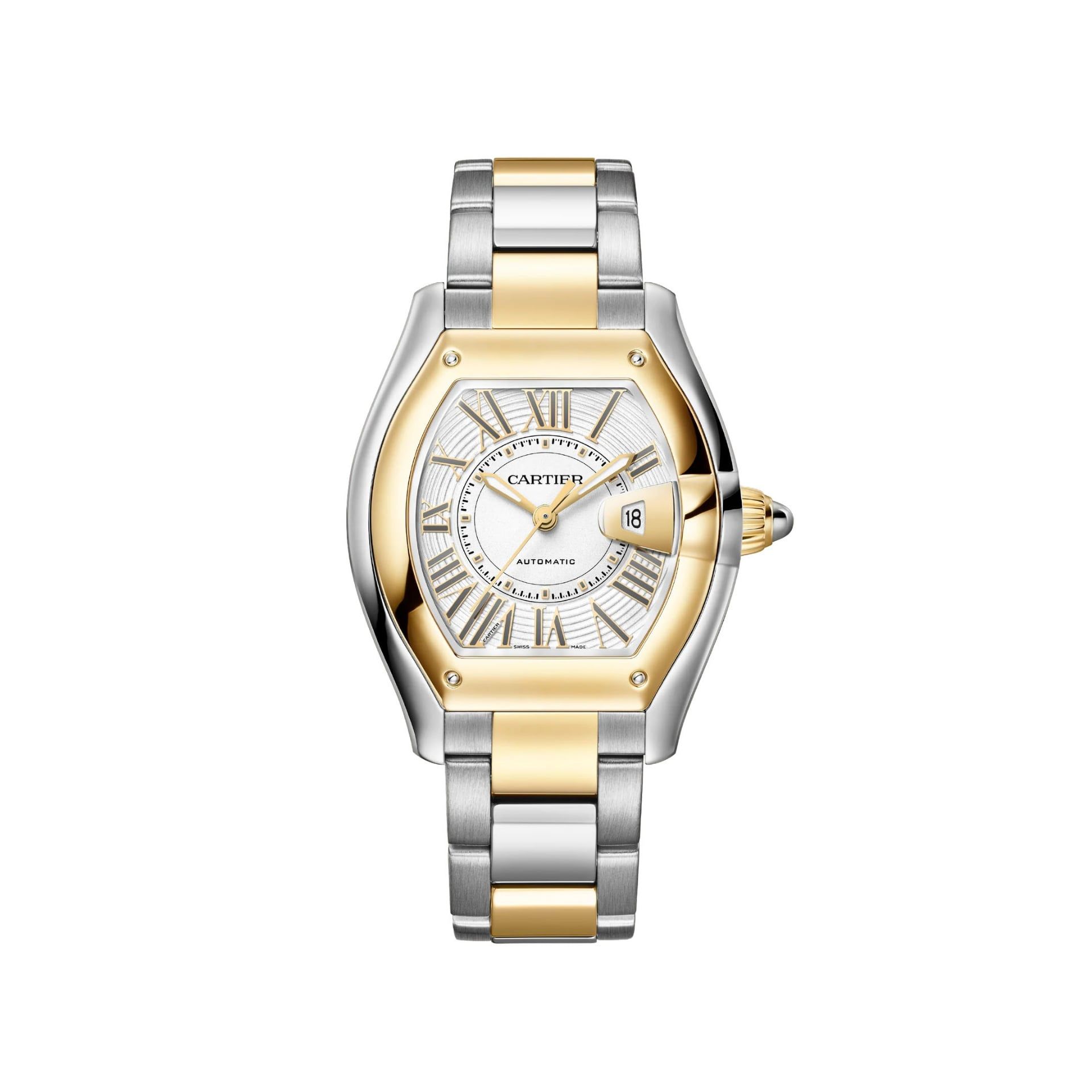 CARTIER Roadster Modello Medio, Acciaio e Oro Giallo 34.9 X 42.5 MM W2RD0009